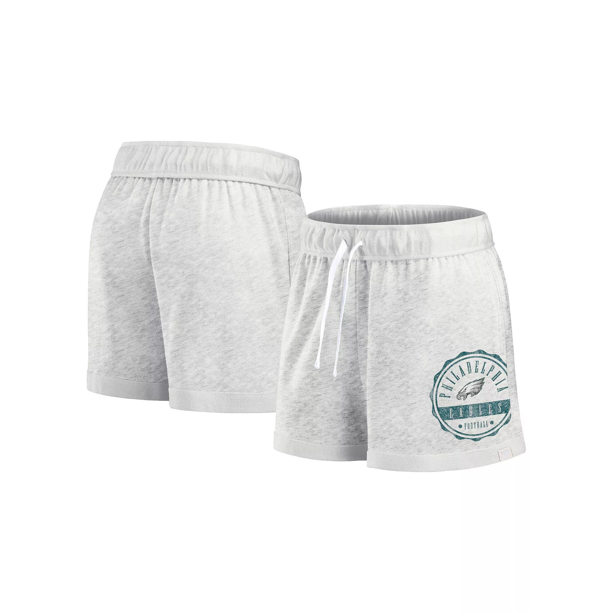 Women's Fanatics Branded Oatmeal Philadelphia Eagles Vintage Badge Shorts,  Product Image