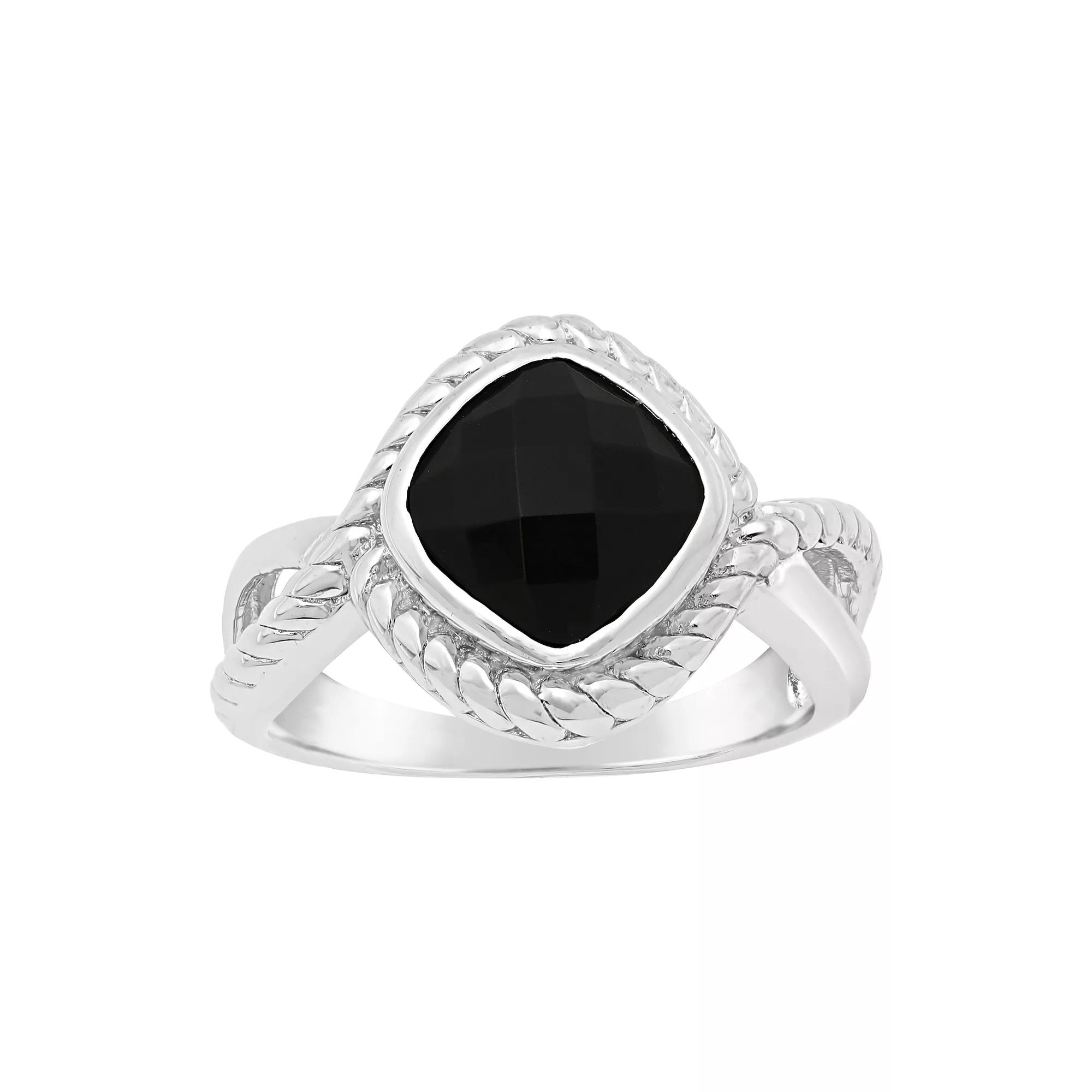 Gemminded Sterling Silver Black Onyx Ring, Women's, Size: 10 Product Image