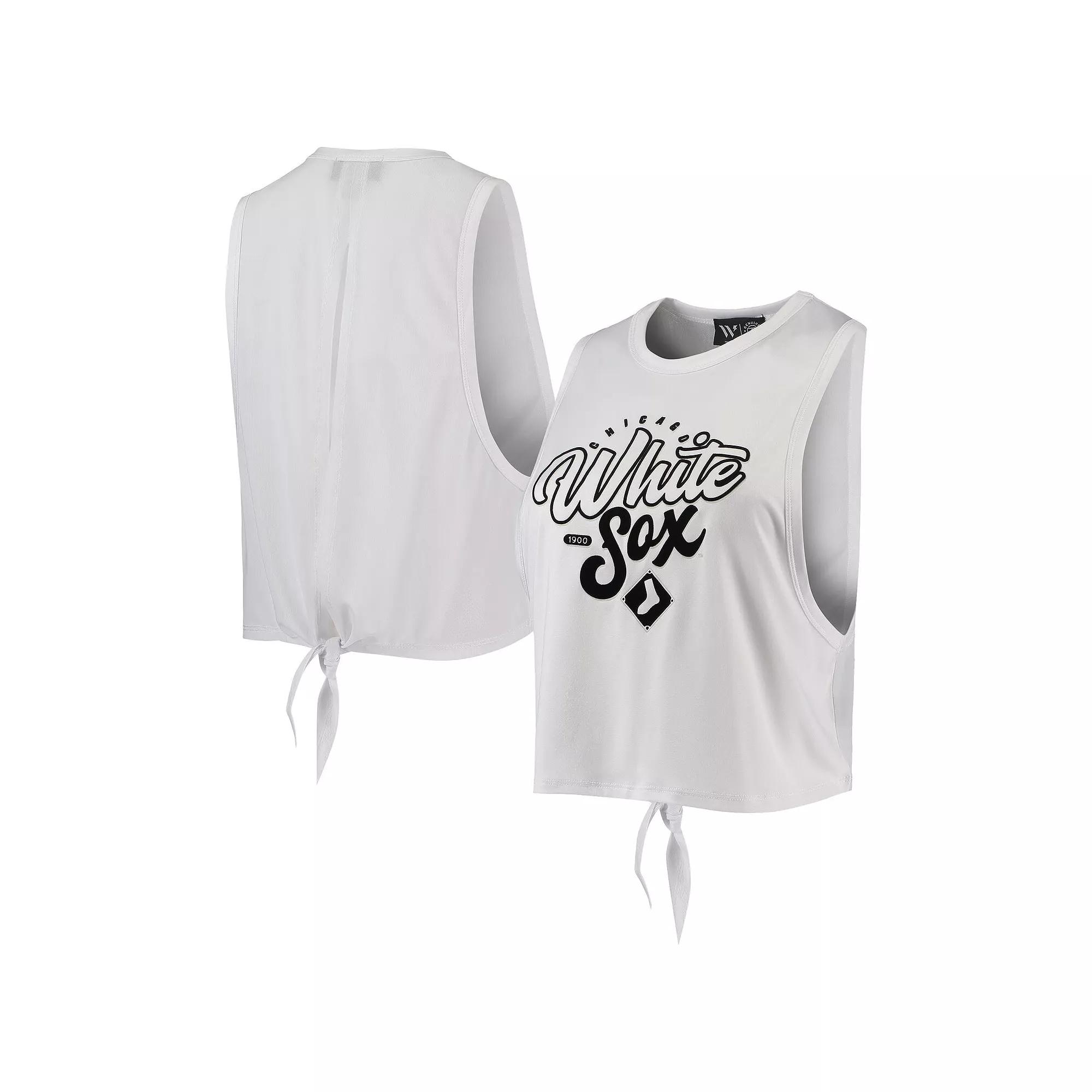 Women's The Wild Collective White Chicago White Sox Open Back Twist-Tie Tank Top,  Product Image