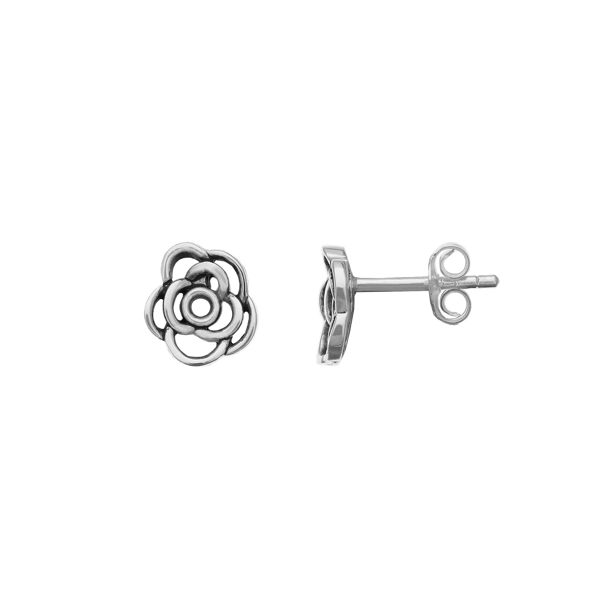 PRIMROSE Sterling Silver Rose Stud Earrings, Women's Product Image