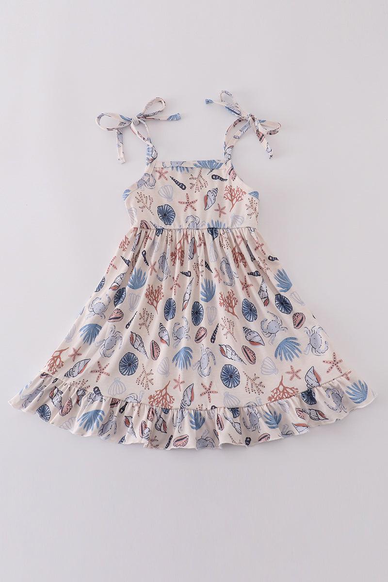 Bow applique print mom&me dress Product Image