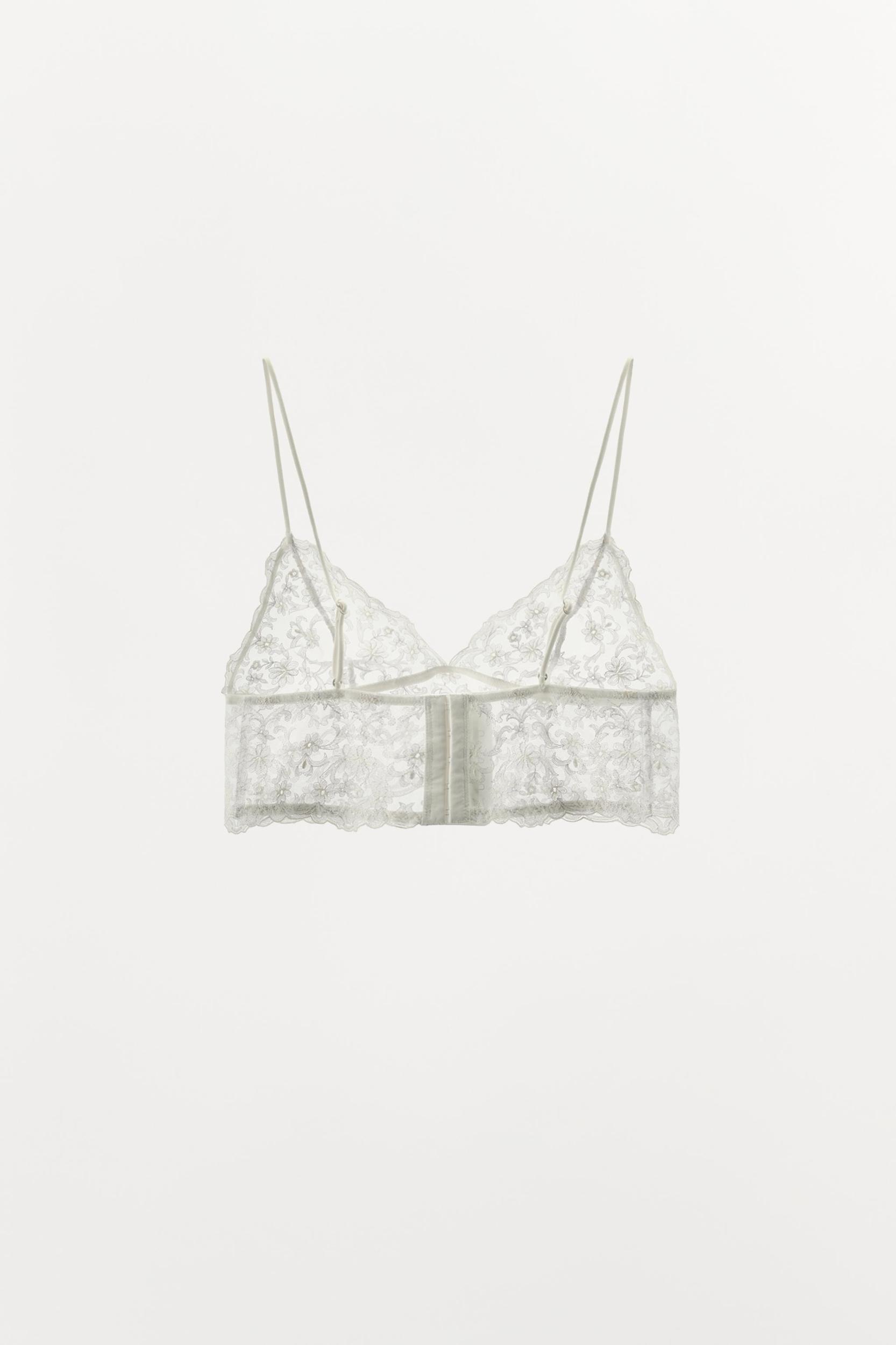 EMBROIDERED LACE BANDEAU BRALETTE Product Image
