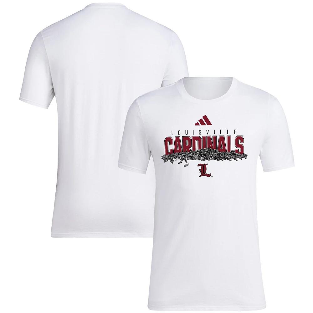 Men's adidas White Louisville Cardinals Baseball Sunflower Seeds T-Shirt, Size: XL Product Image