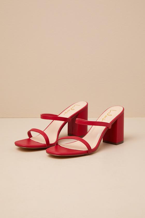 Ariellie Red High Heel Sandals Product Image