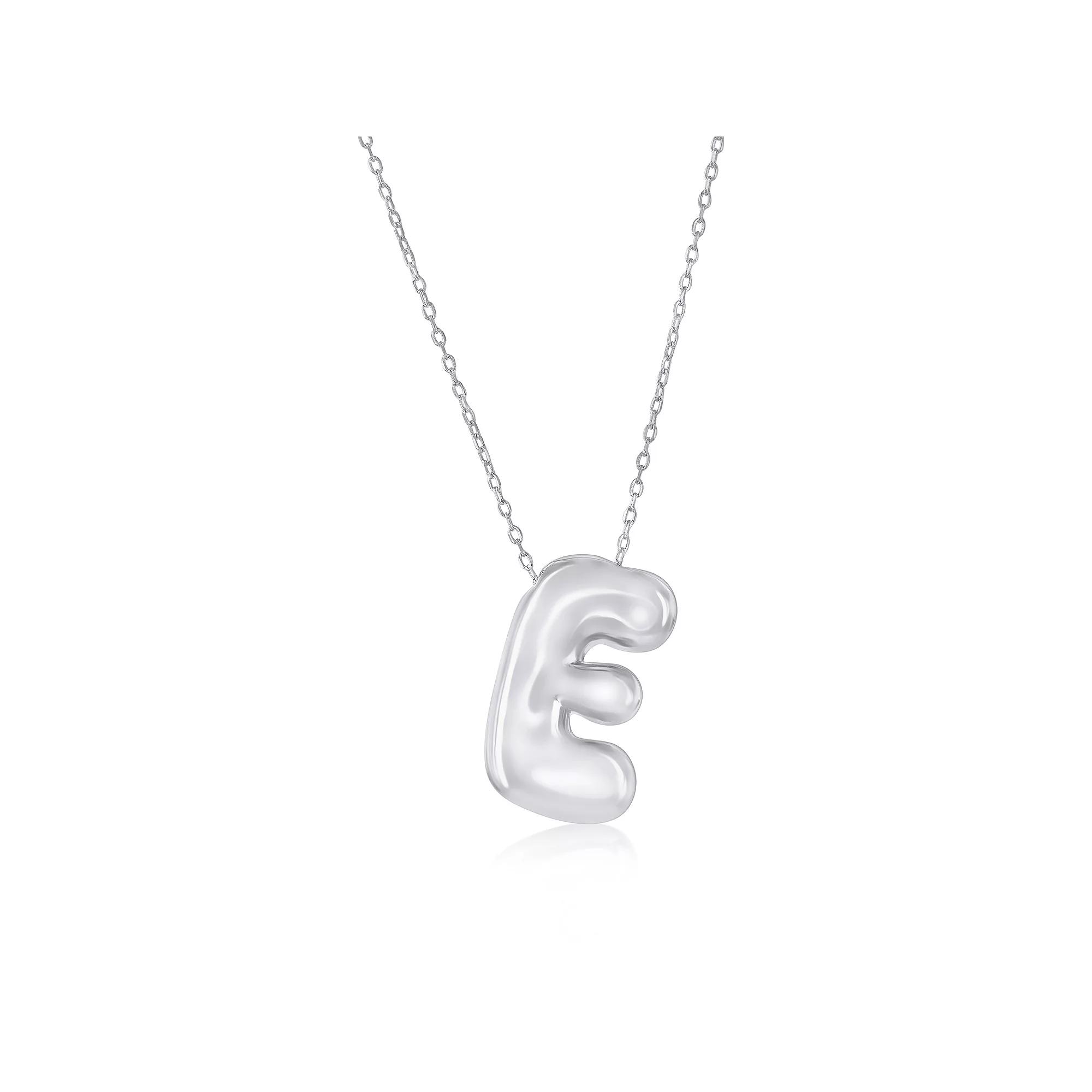 Argento Bella Sterling Silver Bubble Initial Necklace, Women's, Size: 16-18" ADJ, Sterling E Product Image