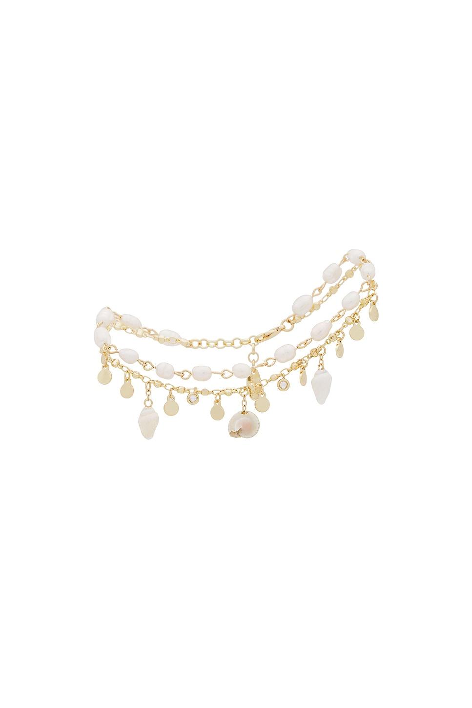 Layered Shell And Pearl Dangle Anklet Ettika Product Image