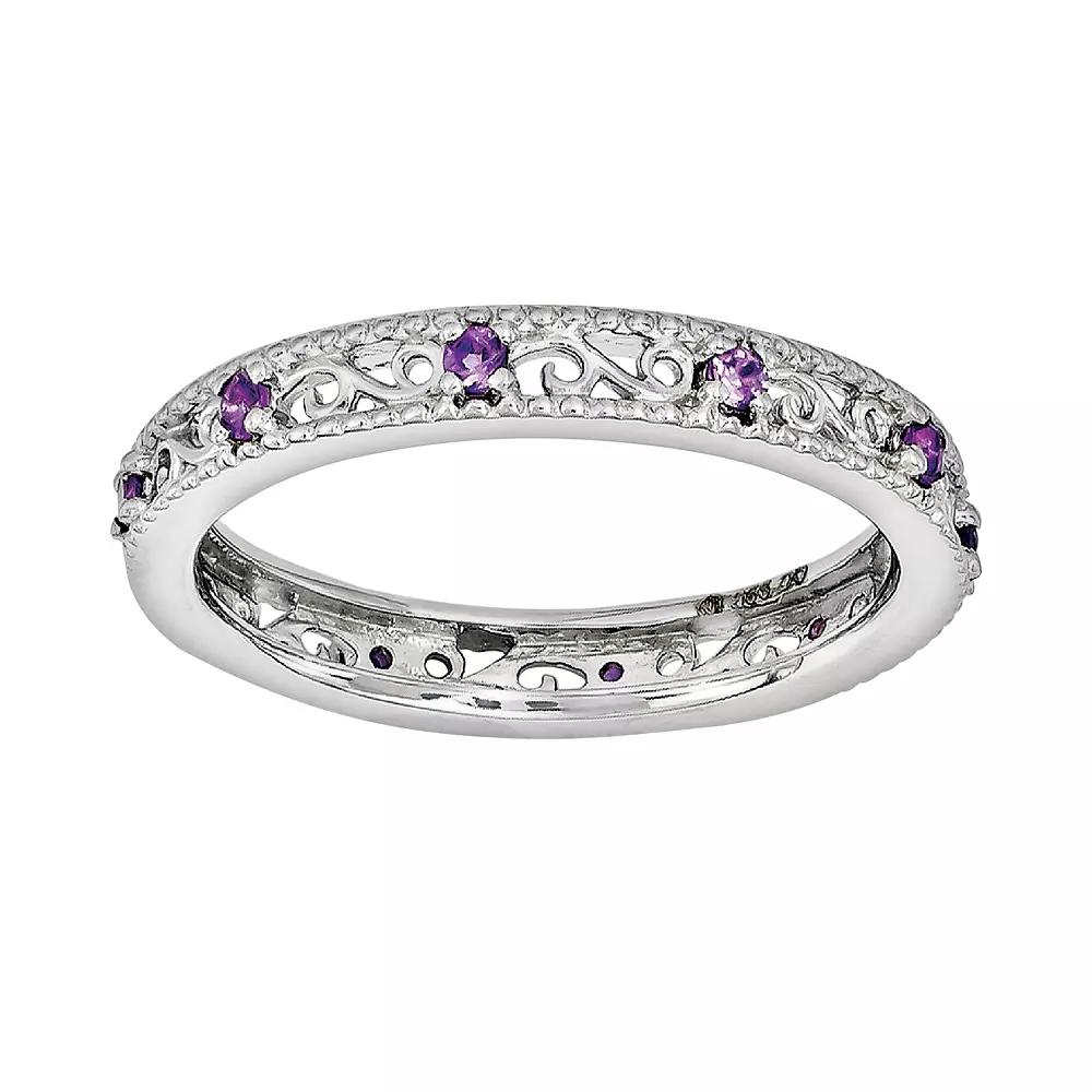 Stacks & Stones Sterling Silver Blue Topaz Stack Ring, Women's,  Product Image