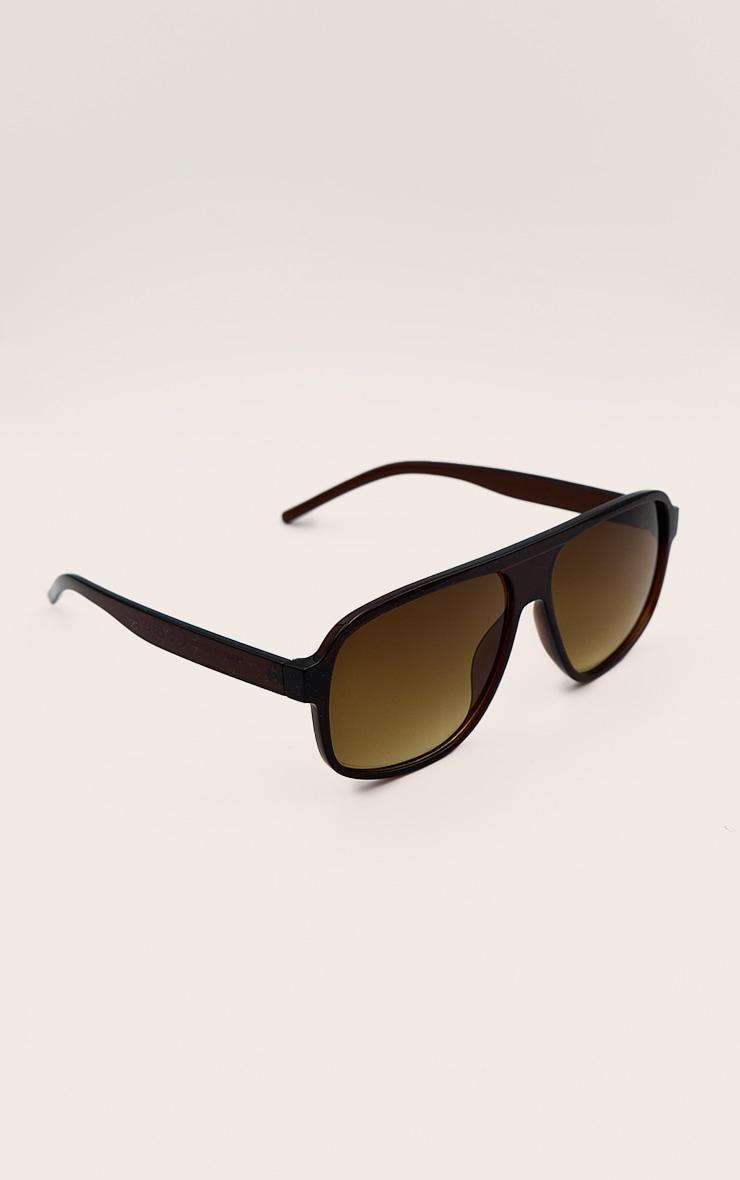 Chocolate Slim Aviator Sunglasses Product Image