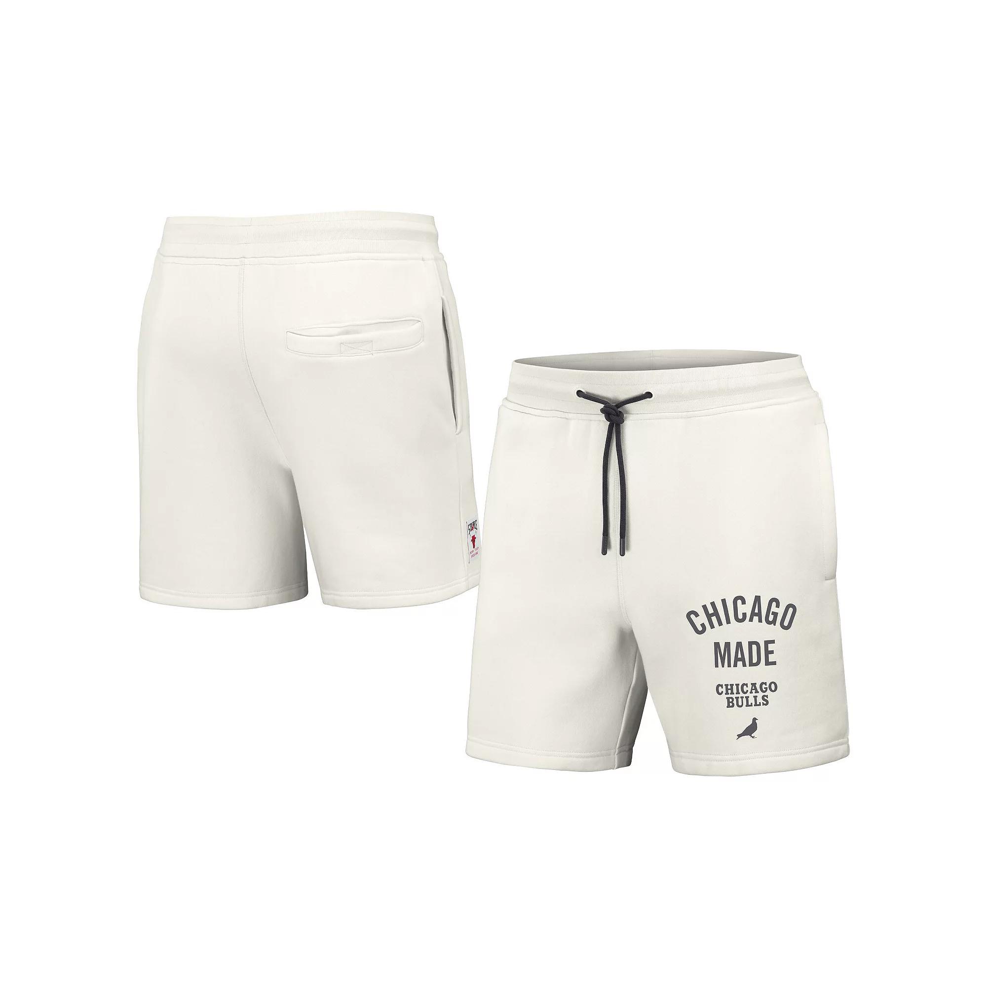 Men's NBA x Staple Cream Chicago Bulls Heavyweight Fleece Shorts, Size: 2XL, Beige Product Image