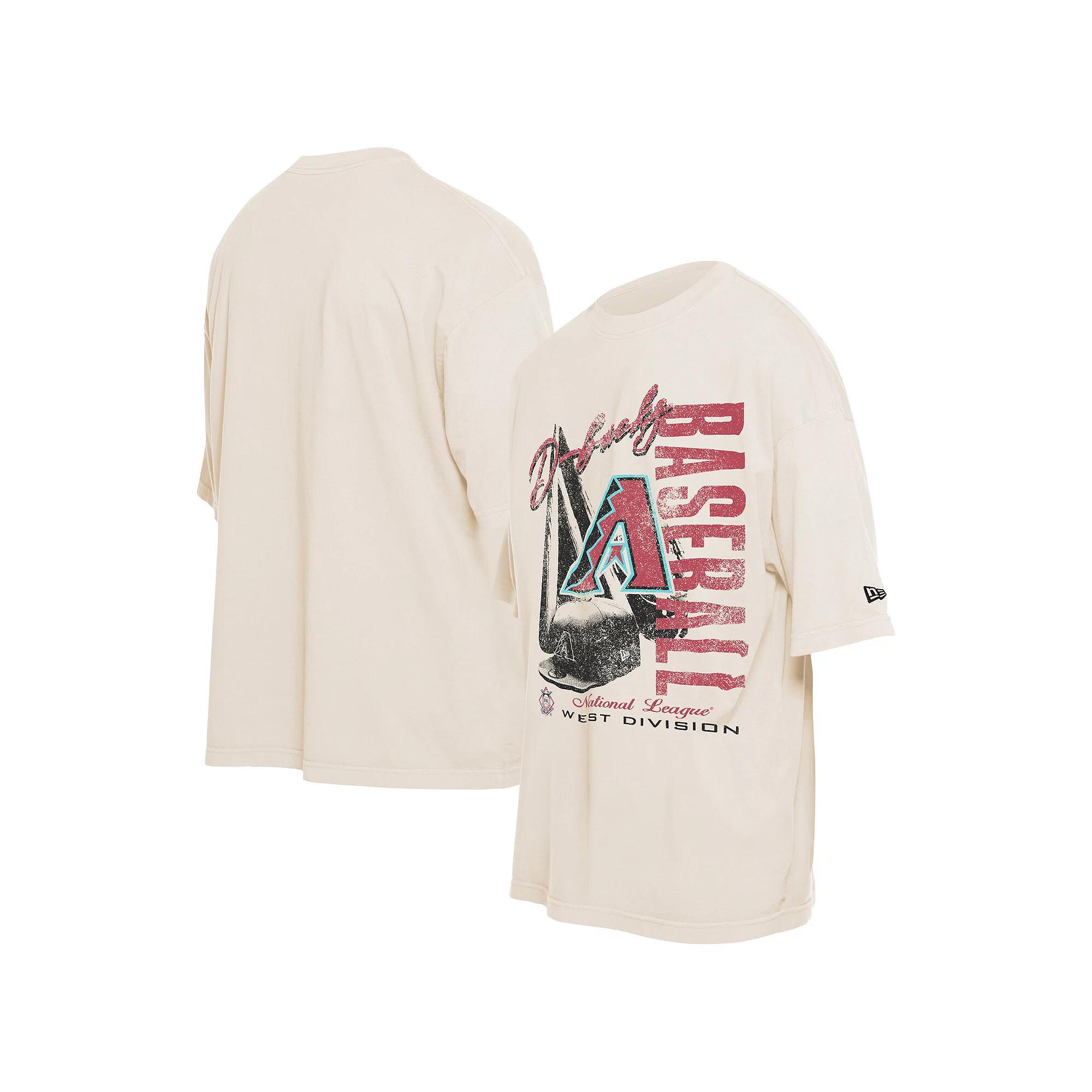 Men's New Era Cream Arizona Diamondbacks Cooperstown Collection Oversized Throwback Distressed T-Shirt, Size: XL, Beige Product Image