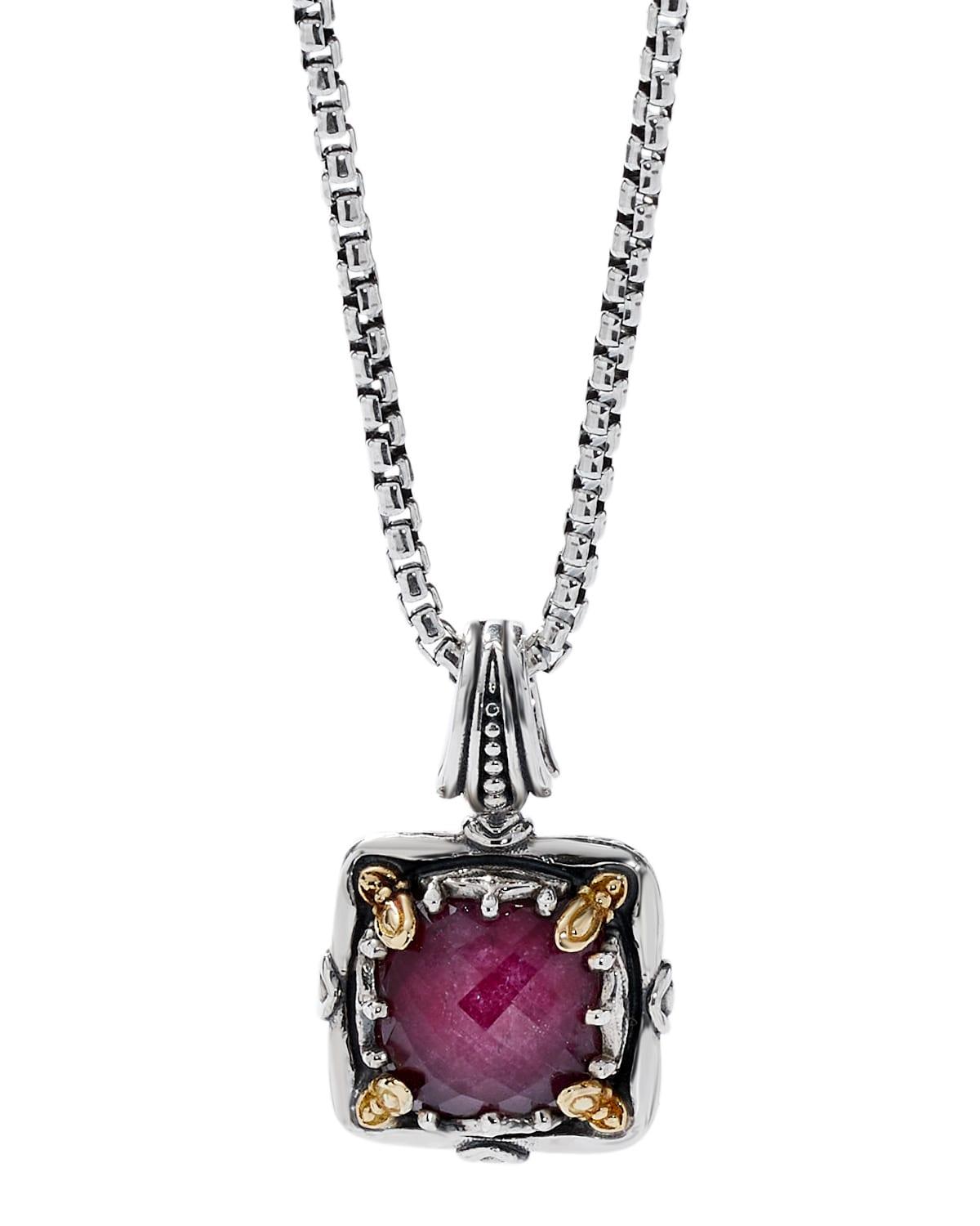 Womens Heirloom Sterling Silver, 18K Yellow Gold & Tulite Doublet Pendant Product Image