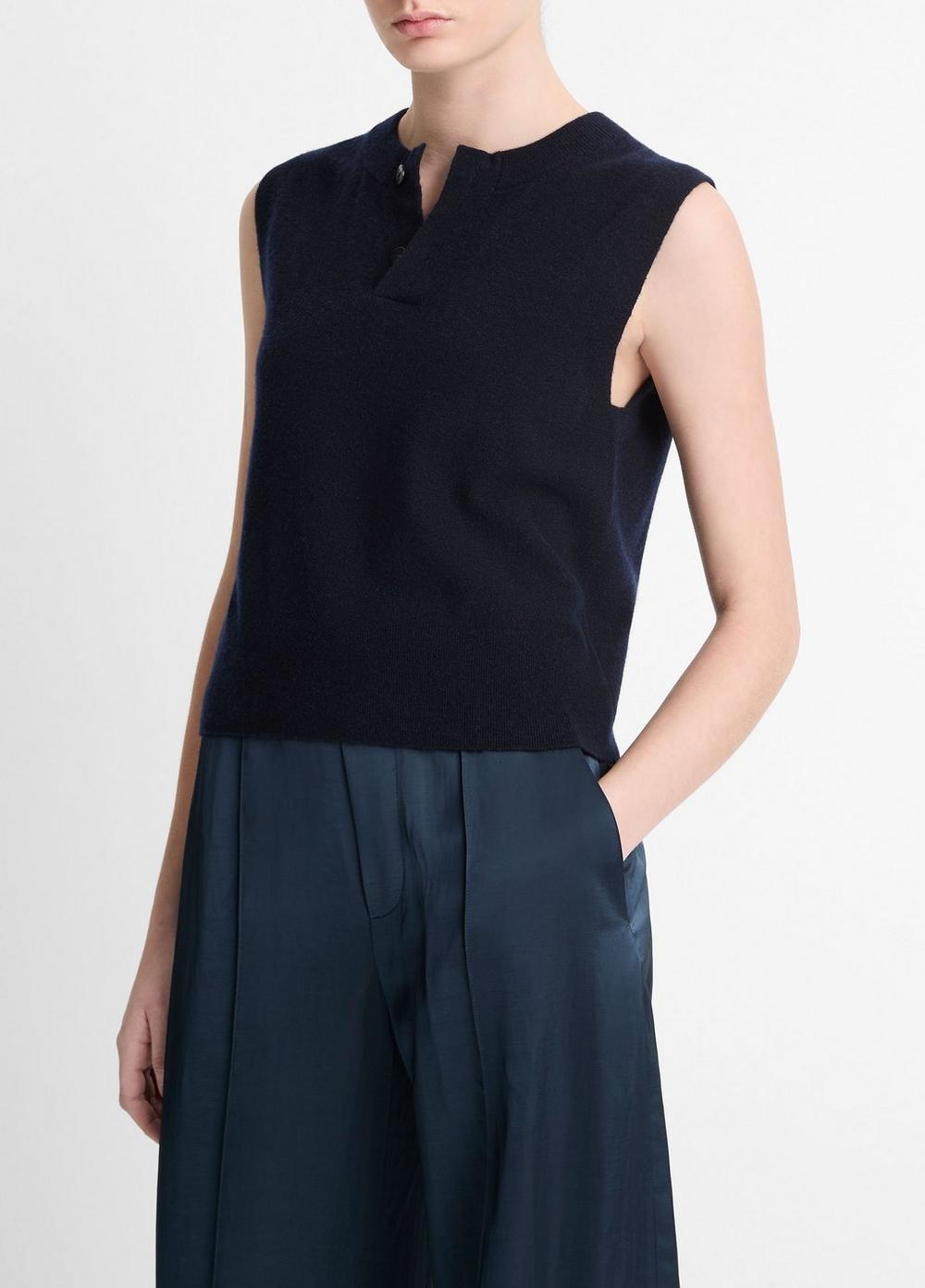 Wool-Blend Henley Shell Product Image