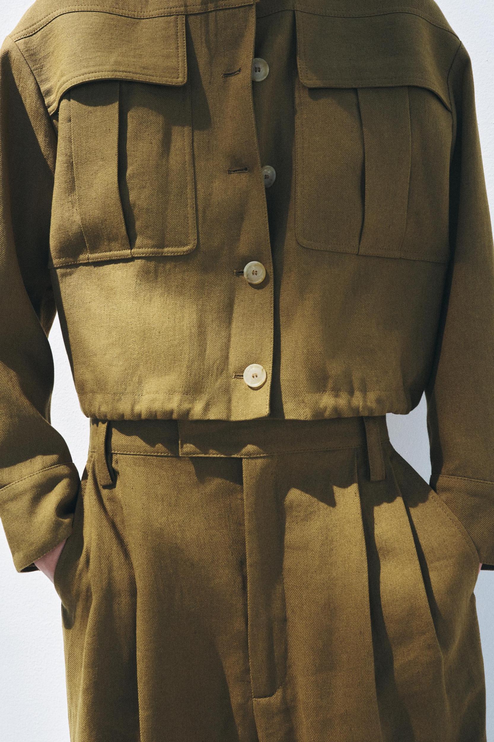 LINEN BLEND BOMBER JACKET ZW COLLECTION Product Image