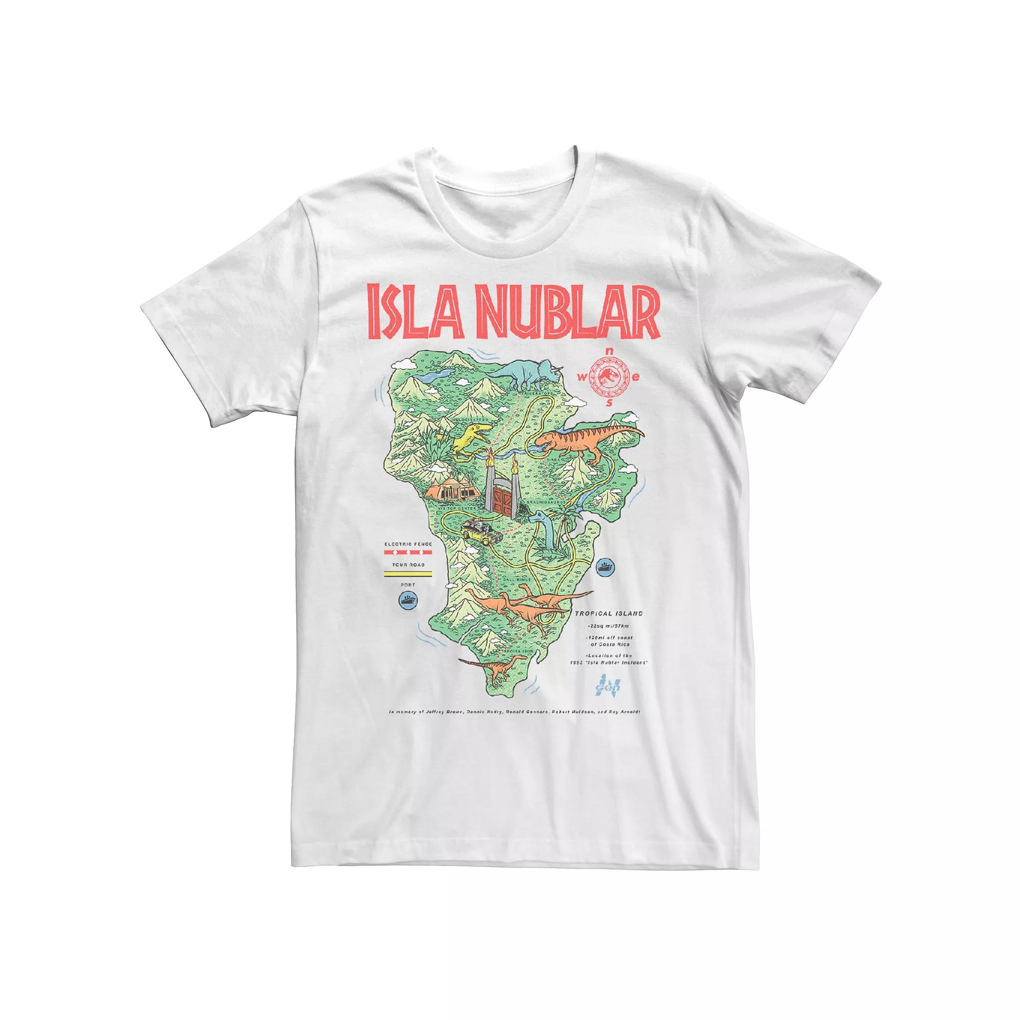 Men's Jurassic Park Island Guide Map Tee,  Product Image