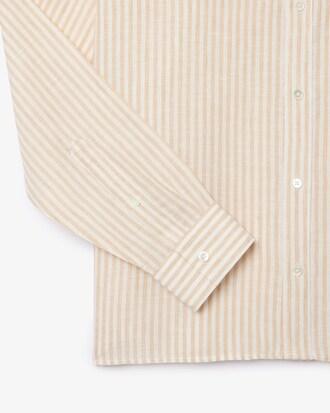 Regular Fit Striped Linen Shirt Product Image