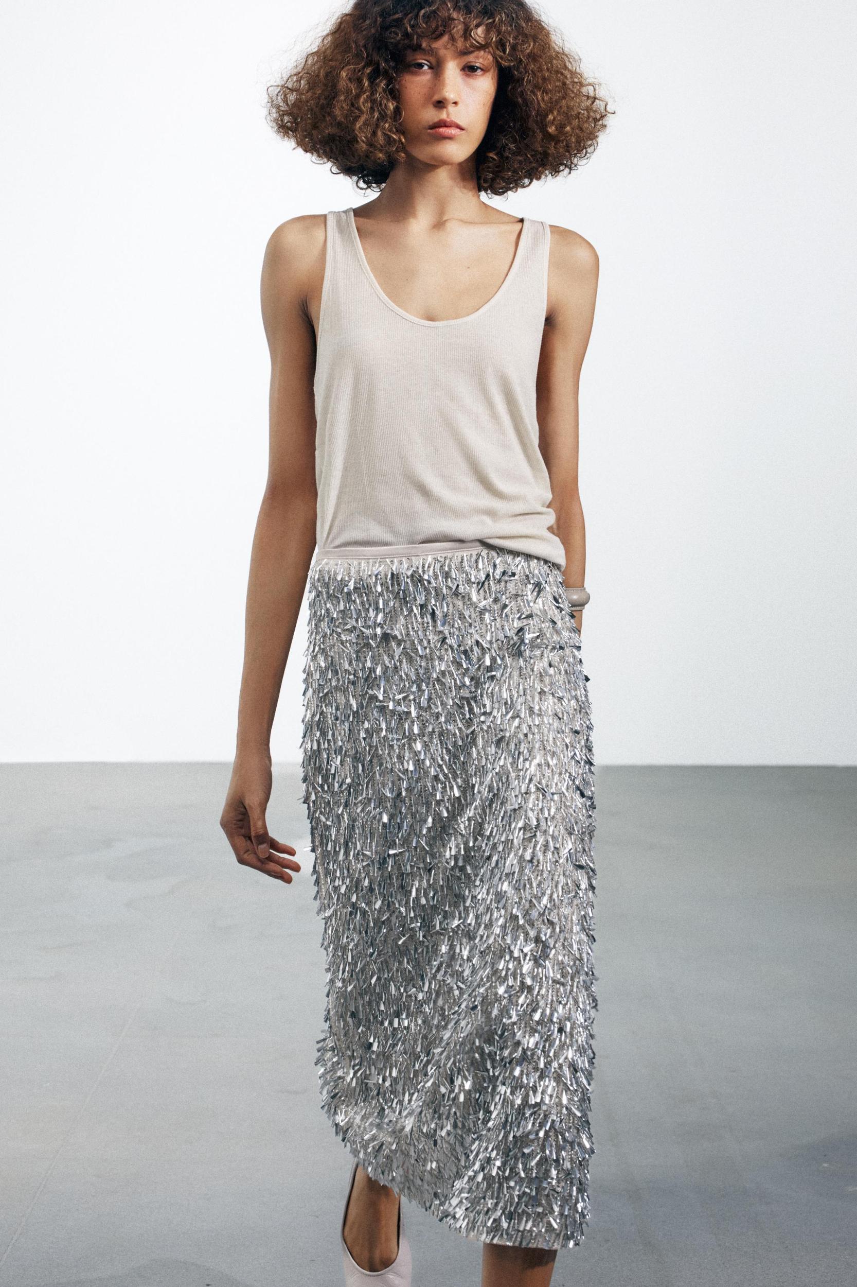 SEQUIN MIDI SKIRT Product Image