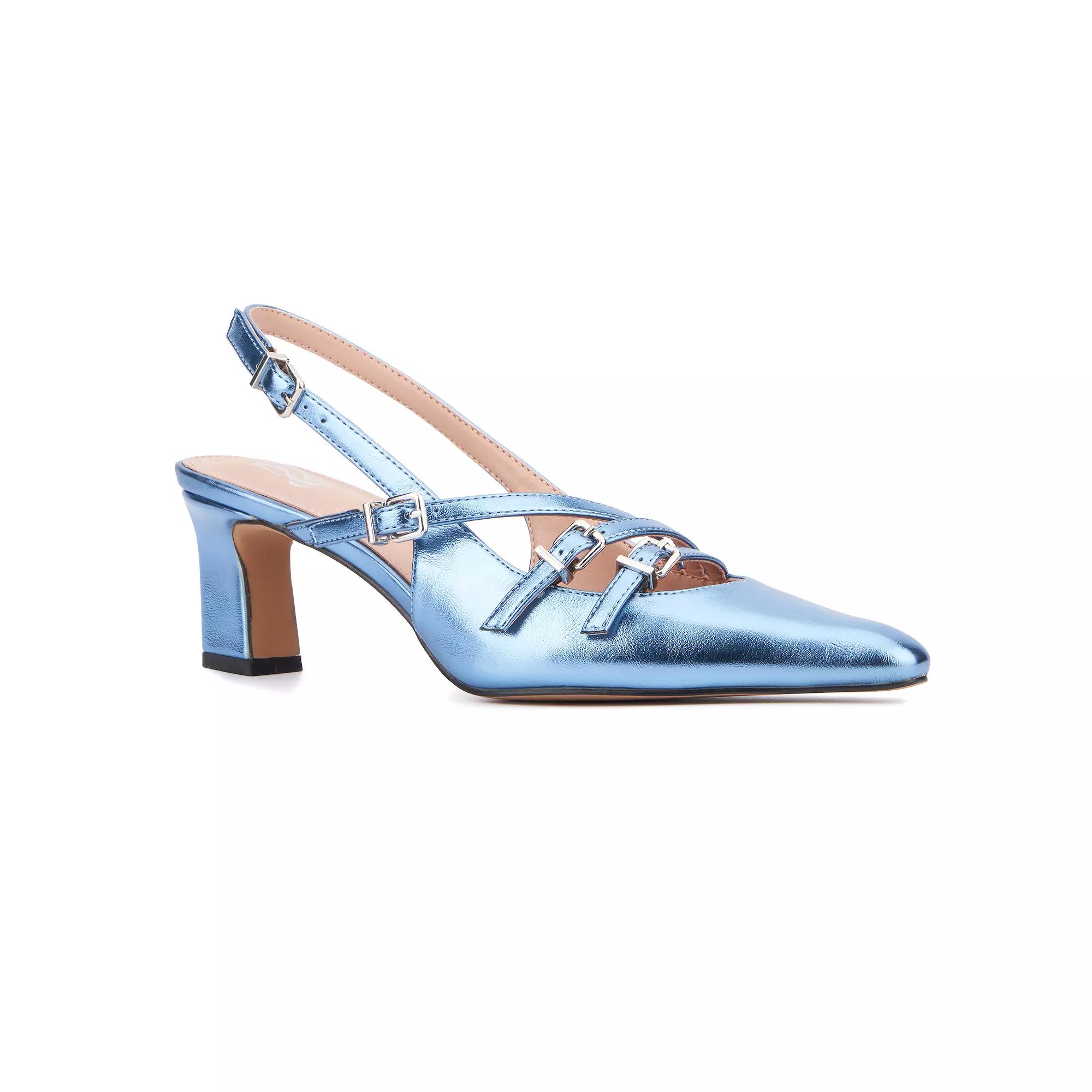 New York & Company Imari Womens Slingback Heels Blue Grey Product Image