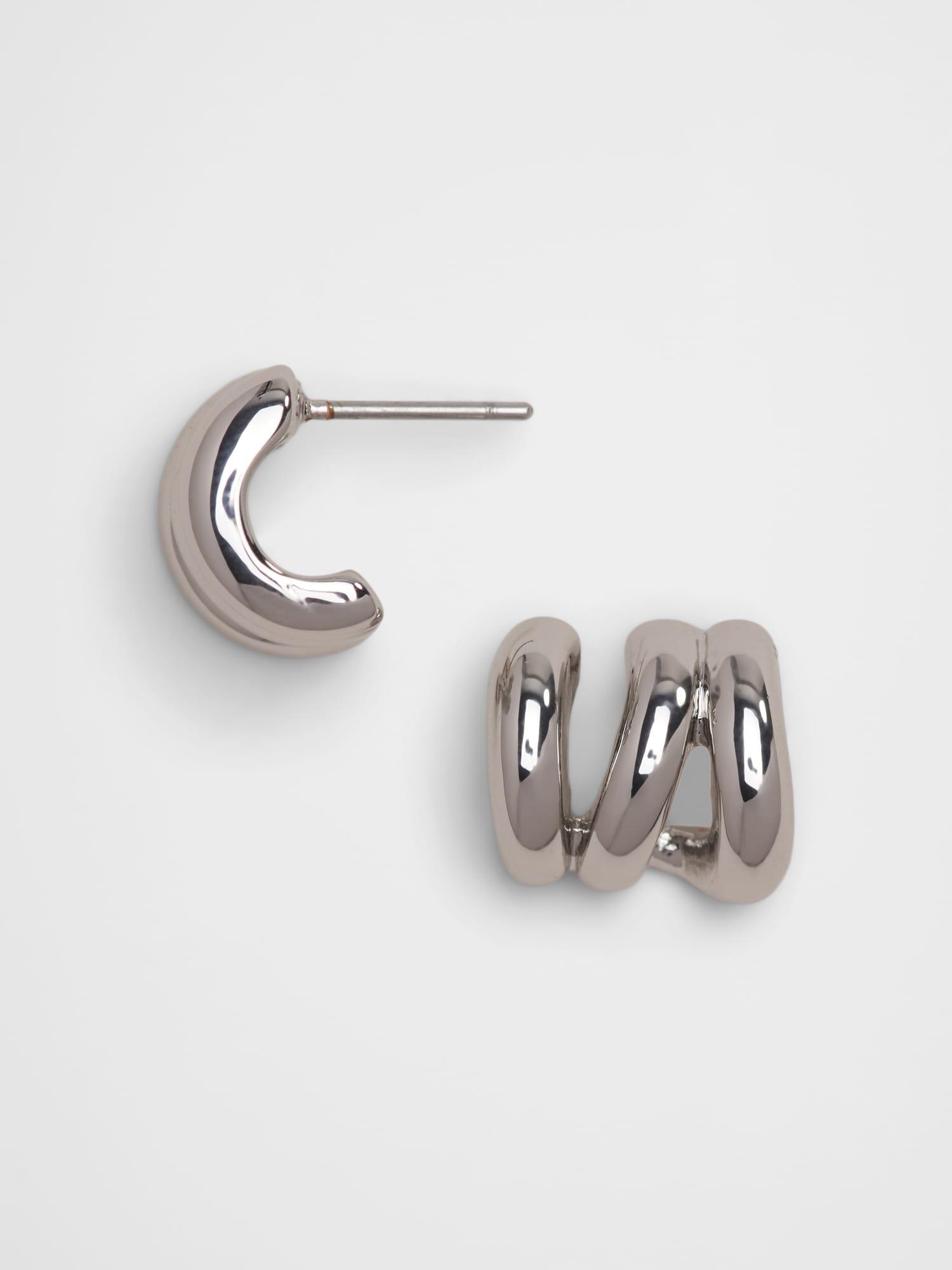 Triple Hoop Mini Stud Earrings Product Image