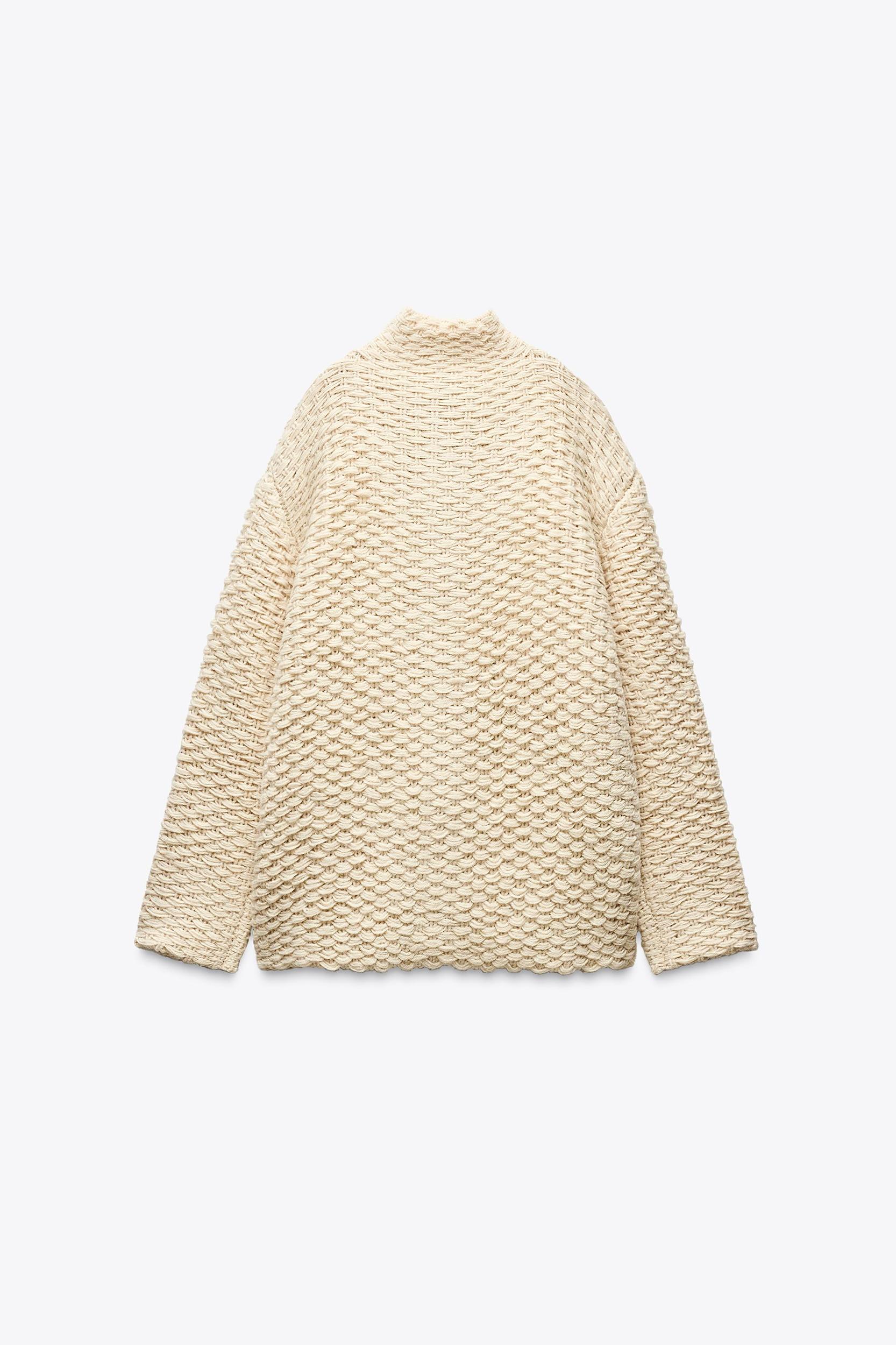 HIGH COLLAR KNIT COAT Product Image