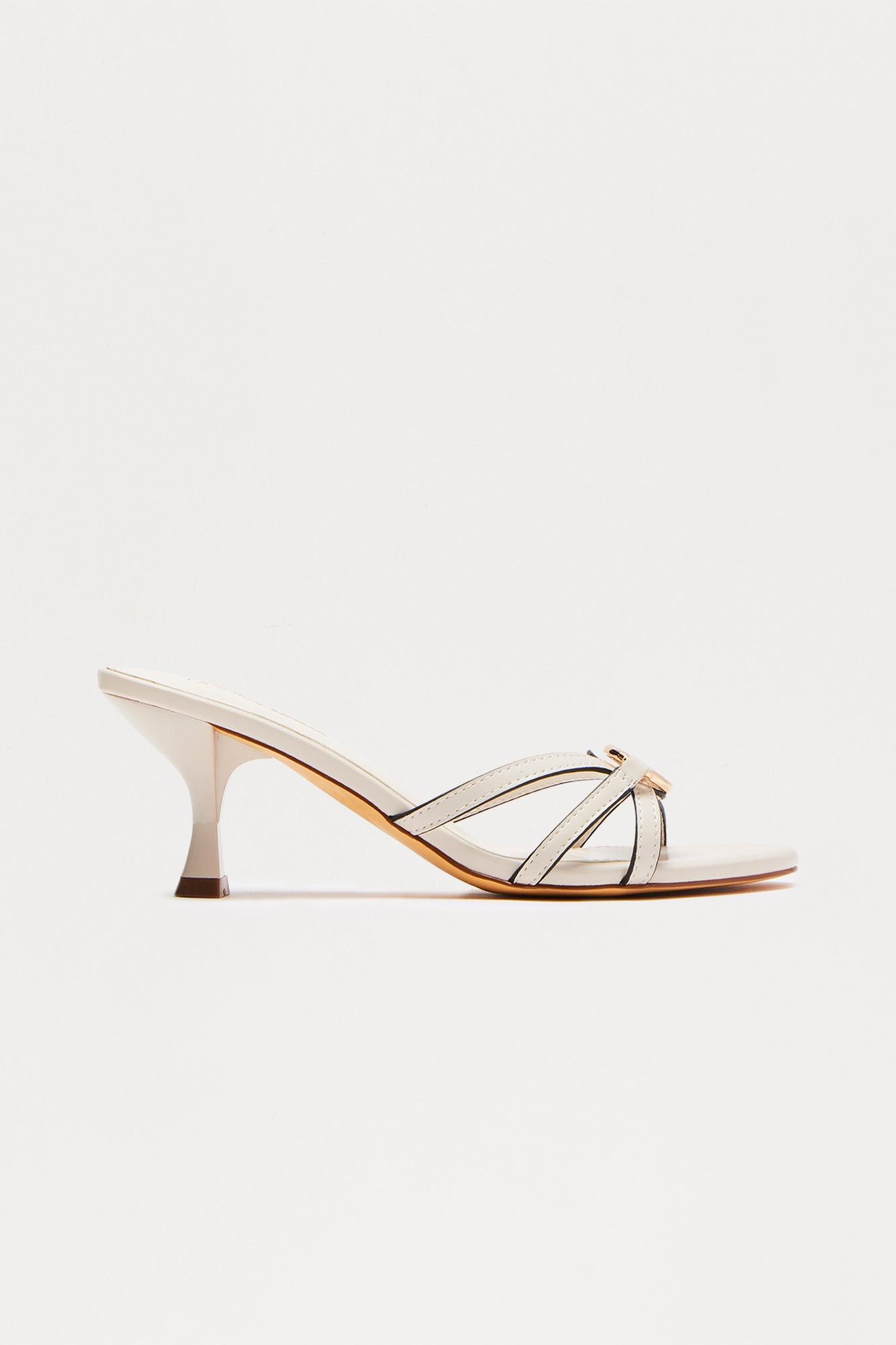 Dana Hardware Heels - White Female Product Image