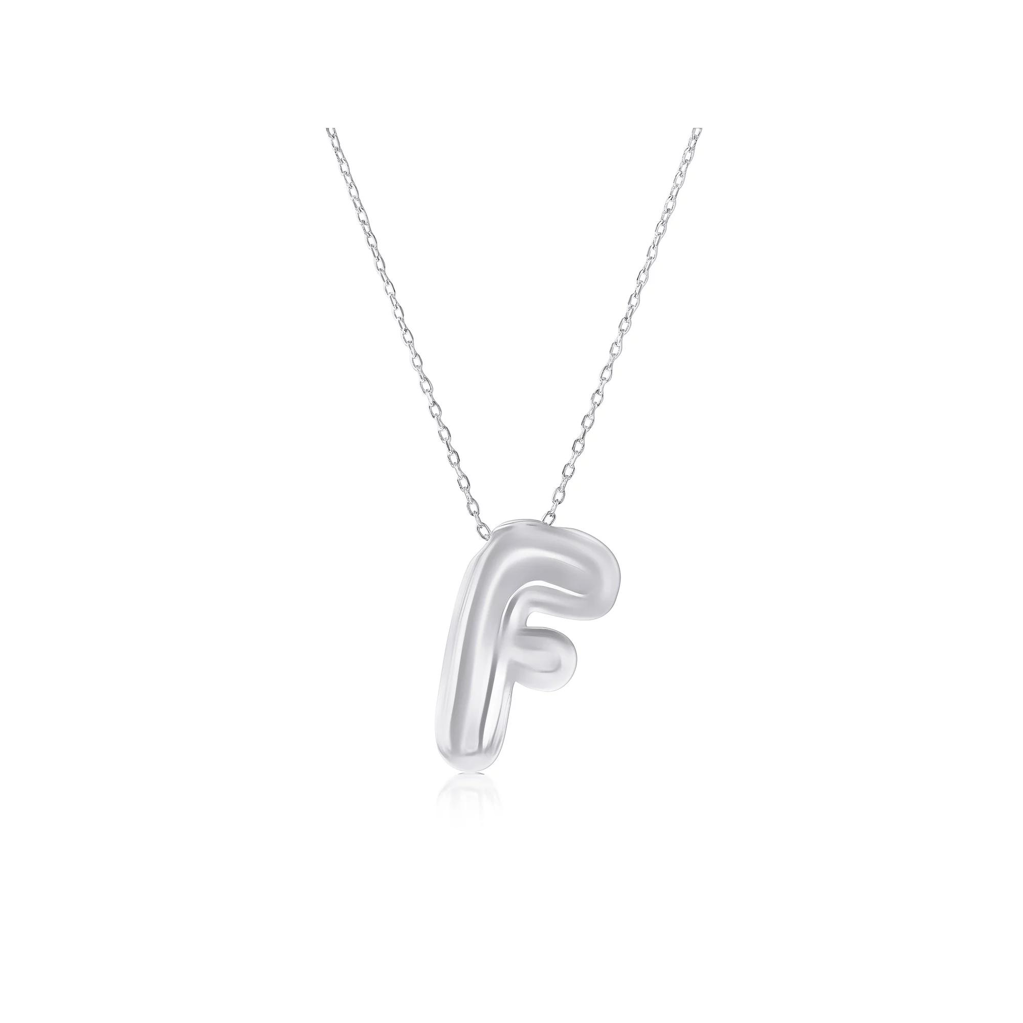 Argento Bella Sterling Silver Bubble Initial Necklace, Women's, Size: 16-18" ADJ, Sterling F Product Image