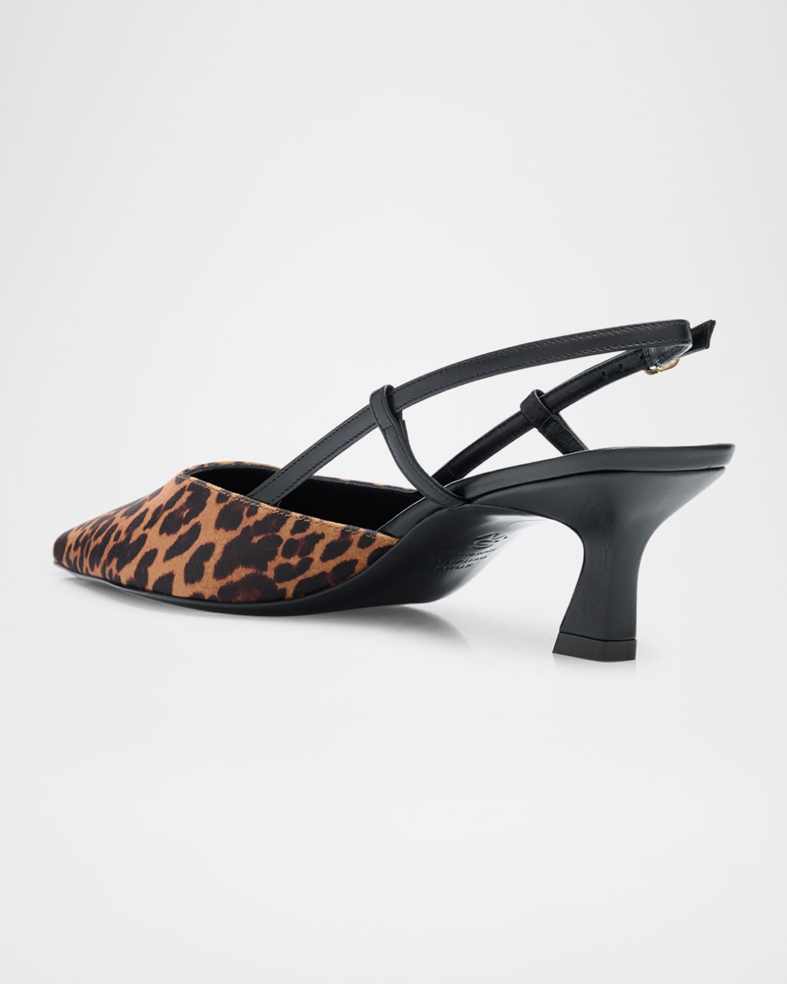 Vinnie Leopard Kitten Slingback Pumps Product Image
