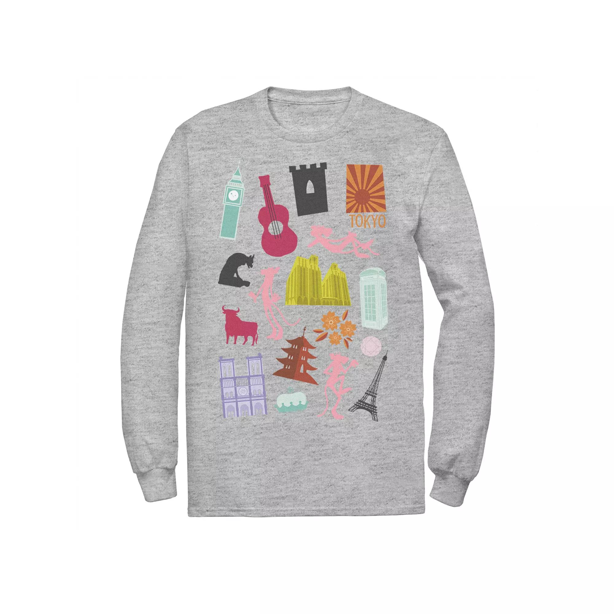 Men's Pink Panther Around The World Doodles Tee,  Product Image