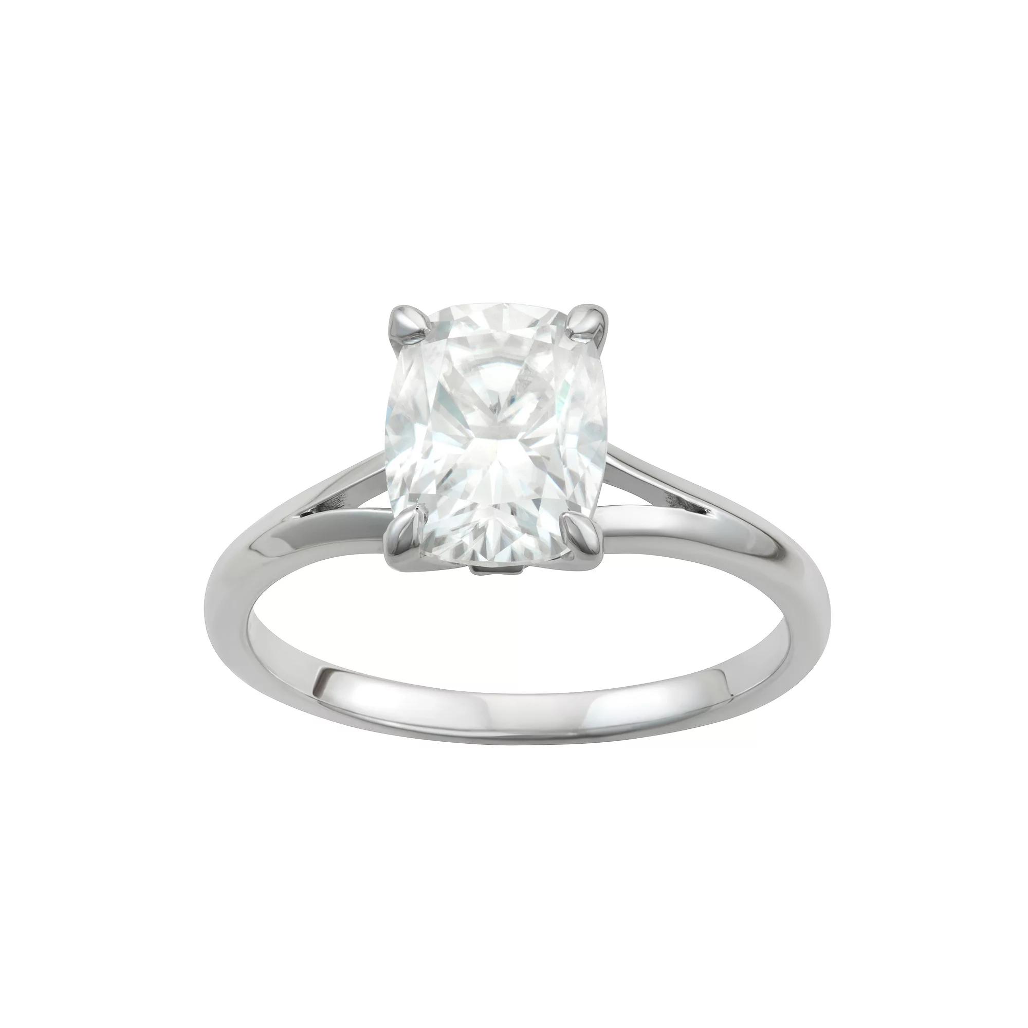 Charles & Colvard 14k Gold 2 1/3 Carat T.W. Lab-Created Elongated Cushion Solitaire Engagement Ring, Women's, Size: 5, White Product Image