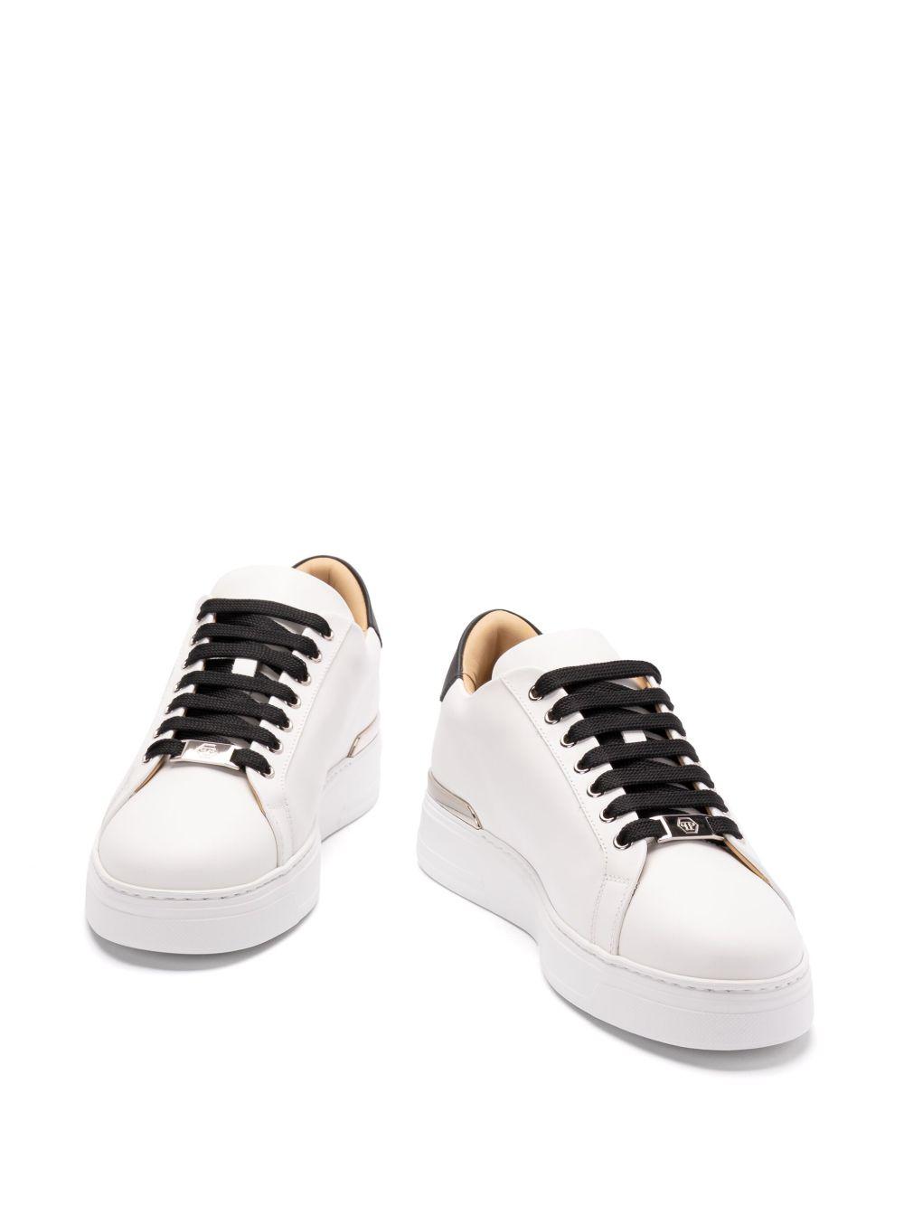 embossed leather trainers  Product Image
