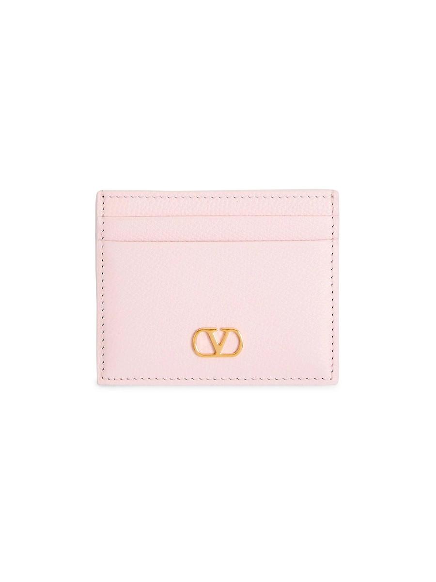 Womens VLogo Signature Grainy Calfskin Card Holder Product Image