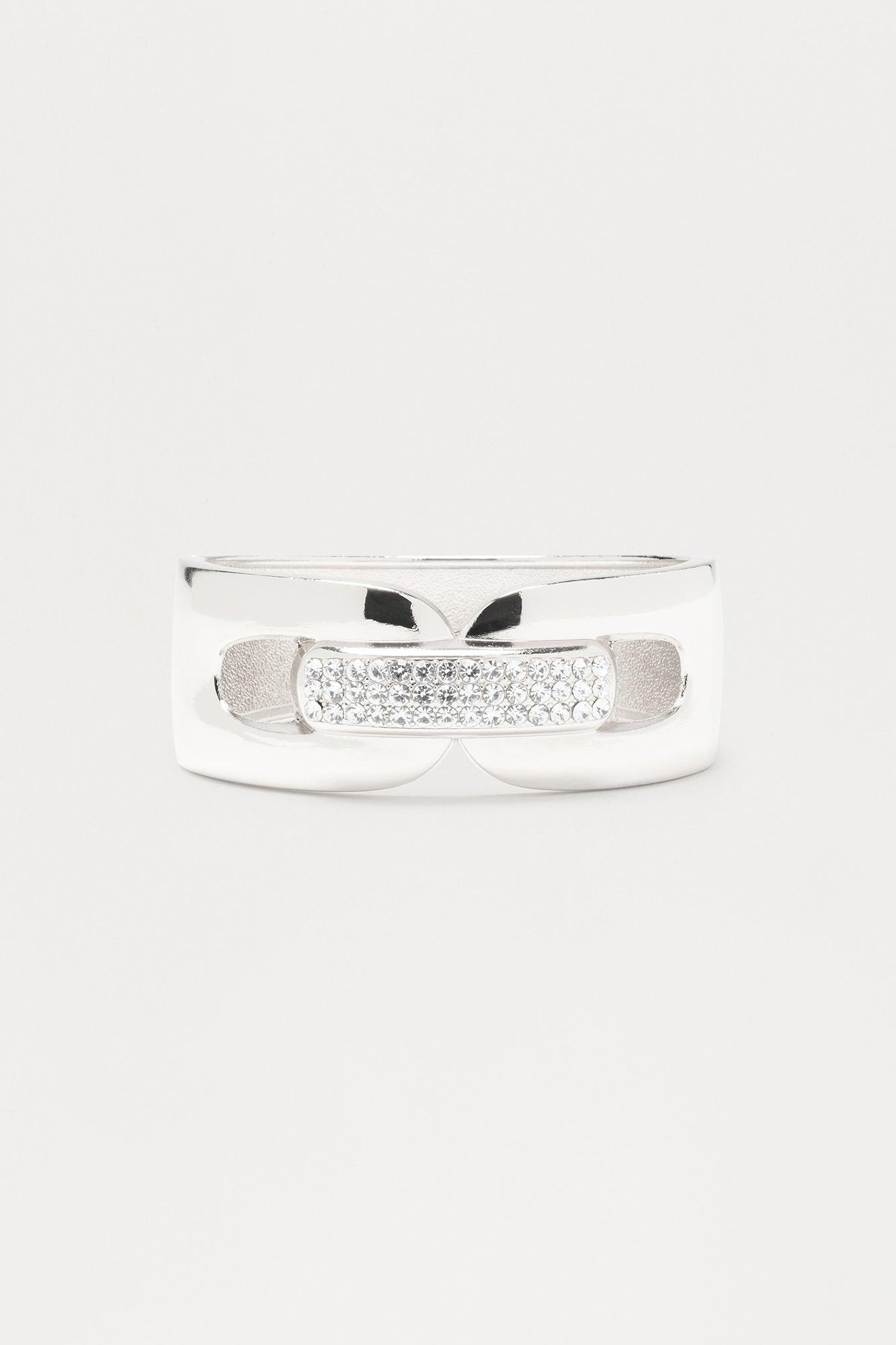 Siren Call Rhinestone Cuff Bracelet - Silver Female Product Image