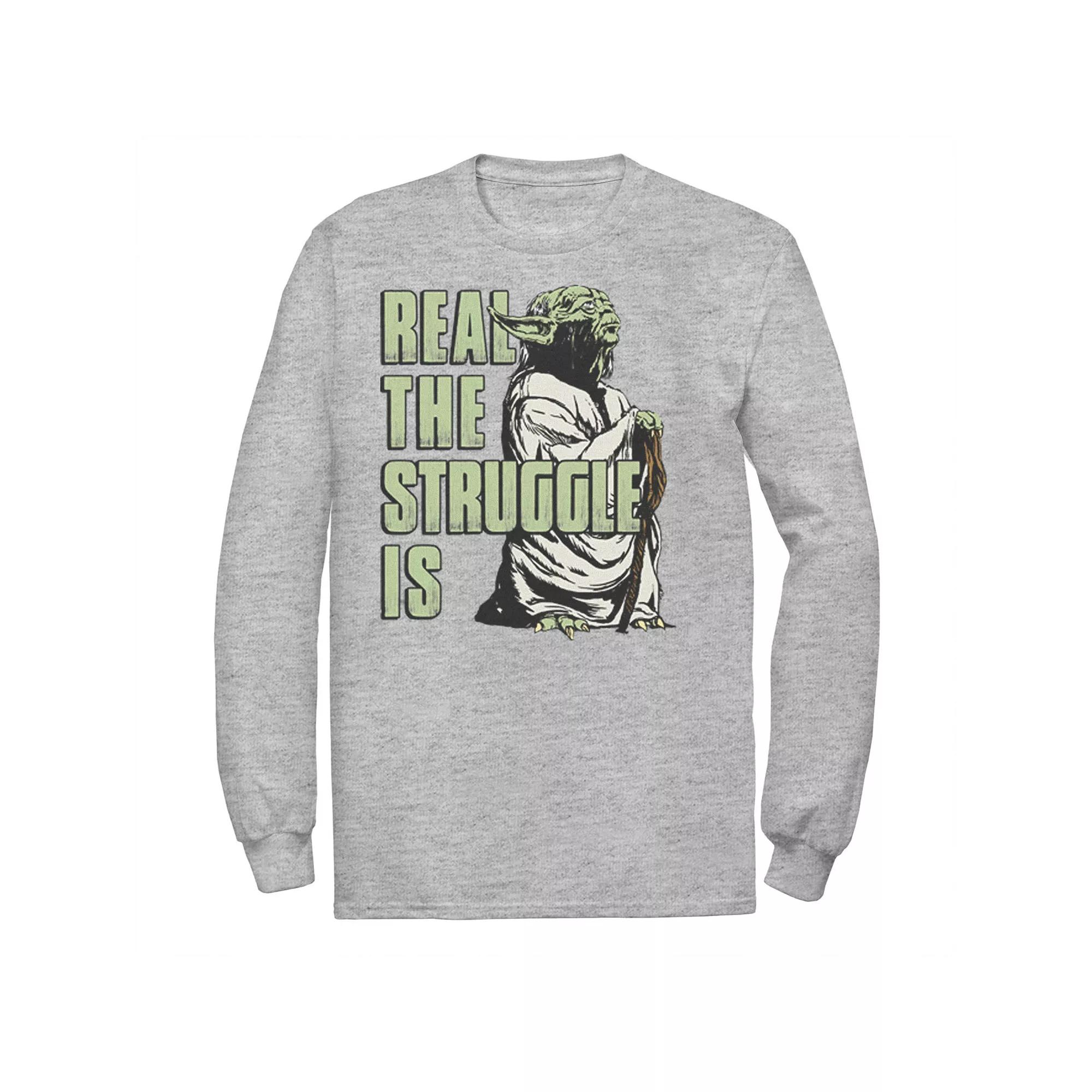 Men's Star Wars Yoda Real The Struggle Is Tee,  Product Image