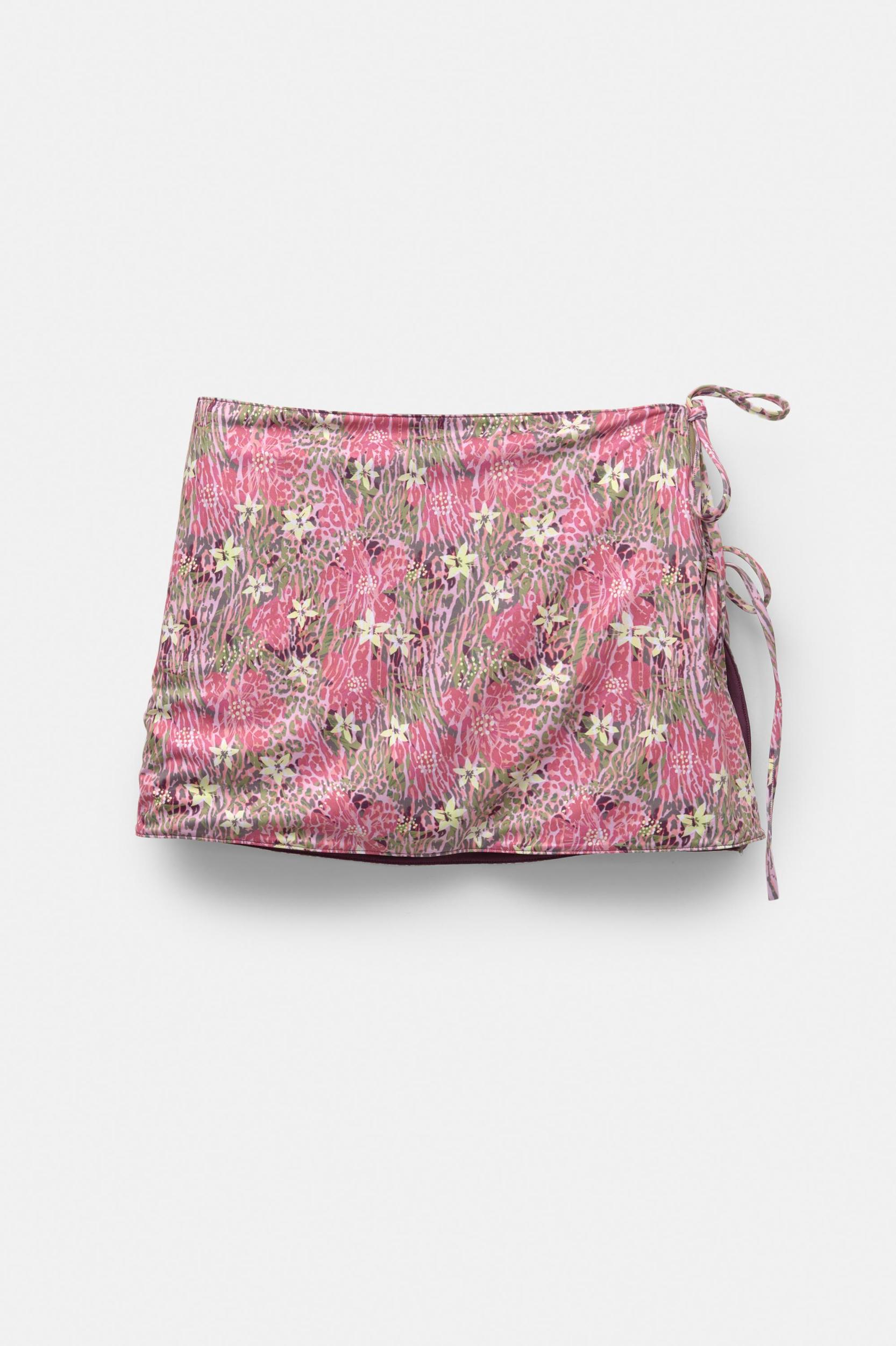 Reversible floral sarong mini skirt Product Image