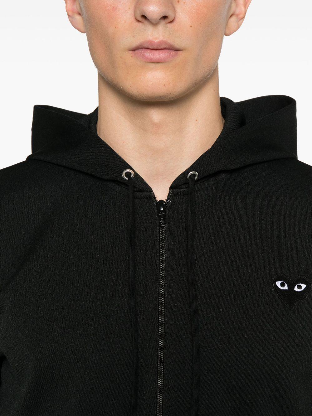 heart-patch zip-up hoodie Product Image