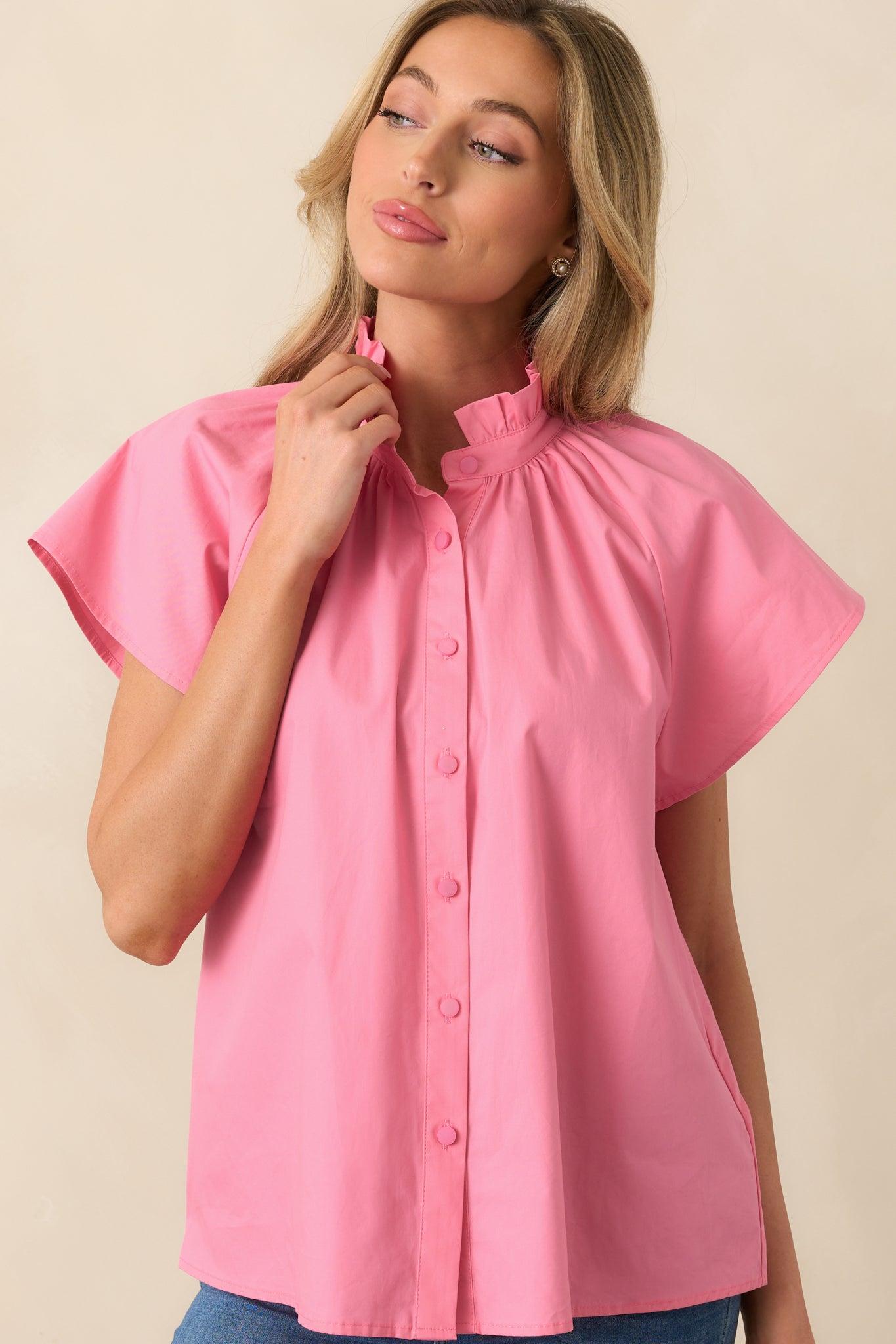 Florence Geranium Pink Cotton Top Product Image