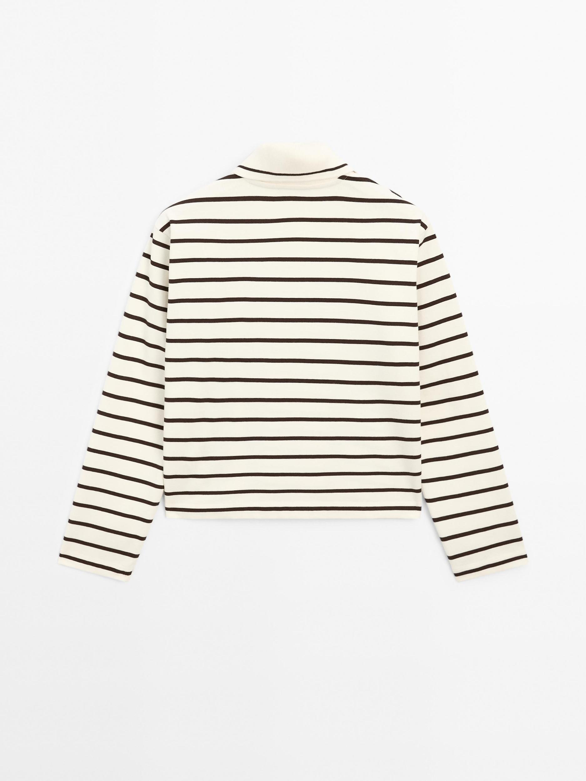 100% cotton striped polo shirt Product Image