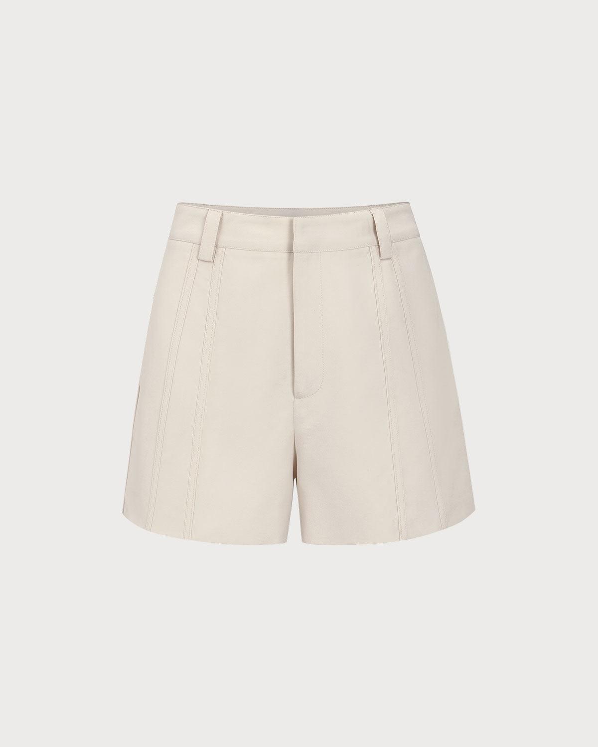 Beige Striped Pocket Shorts Product Image