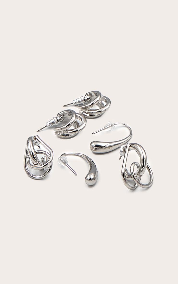 Silver Abstract Multi-pack Stud Earrings Product Image