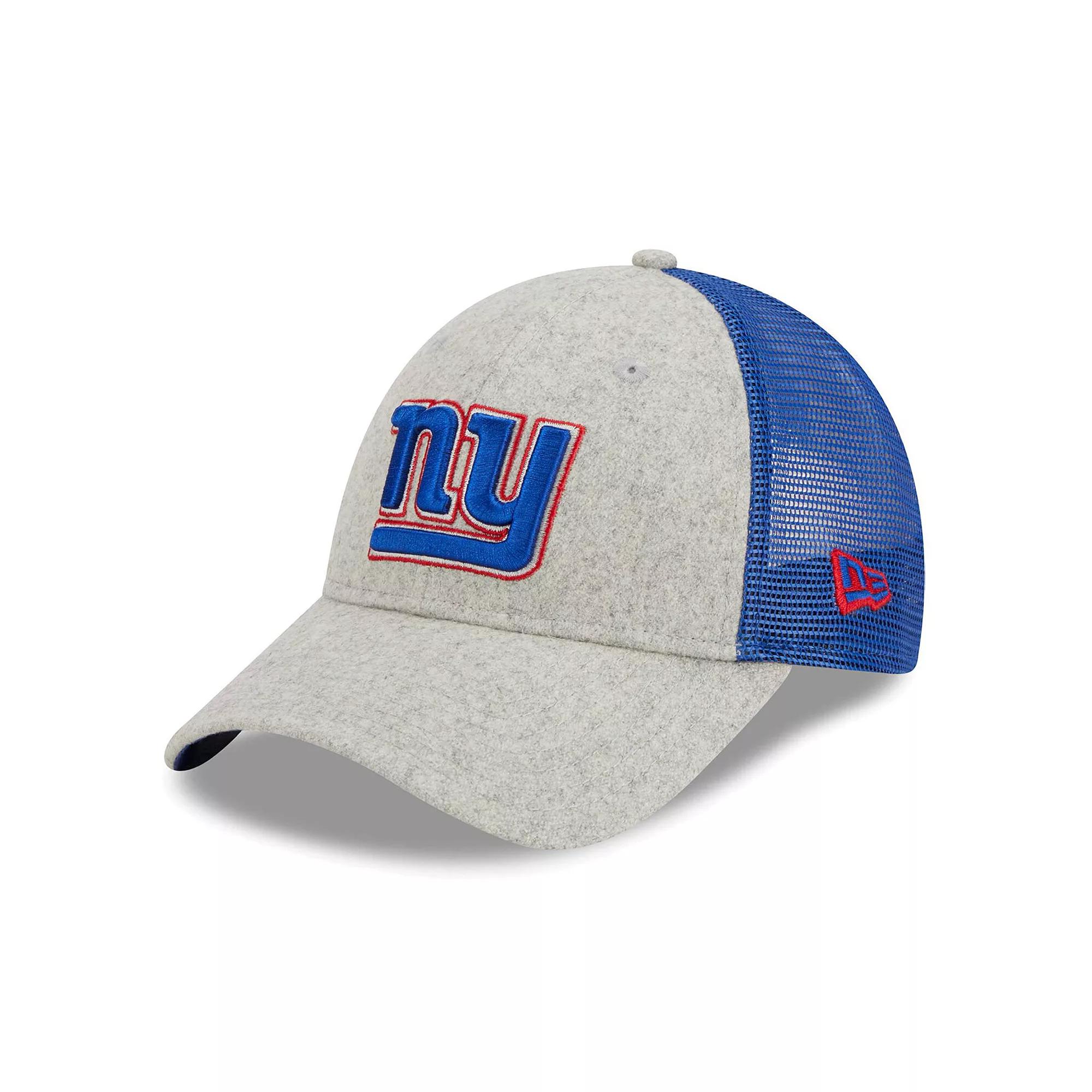 Men's New Era Heather Gray/Royal New York Giants Pop Trucker 9FORTY Adjustable Hat, Grey Product Image