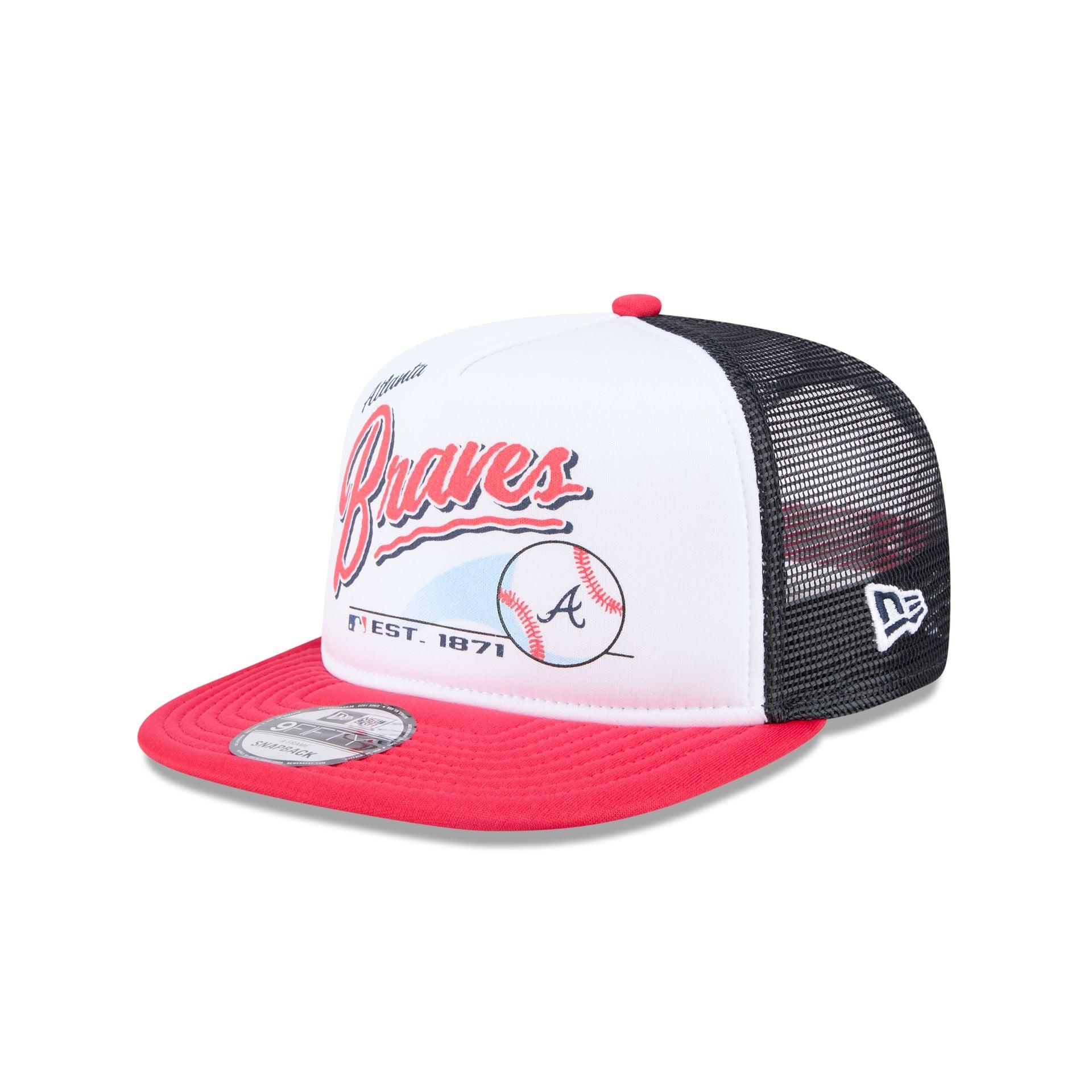 Atlanta Braves Retro Script 9FIFTY A-Frame Trucker Hat Male Product Image