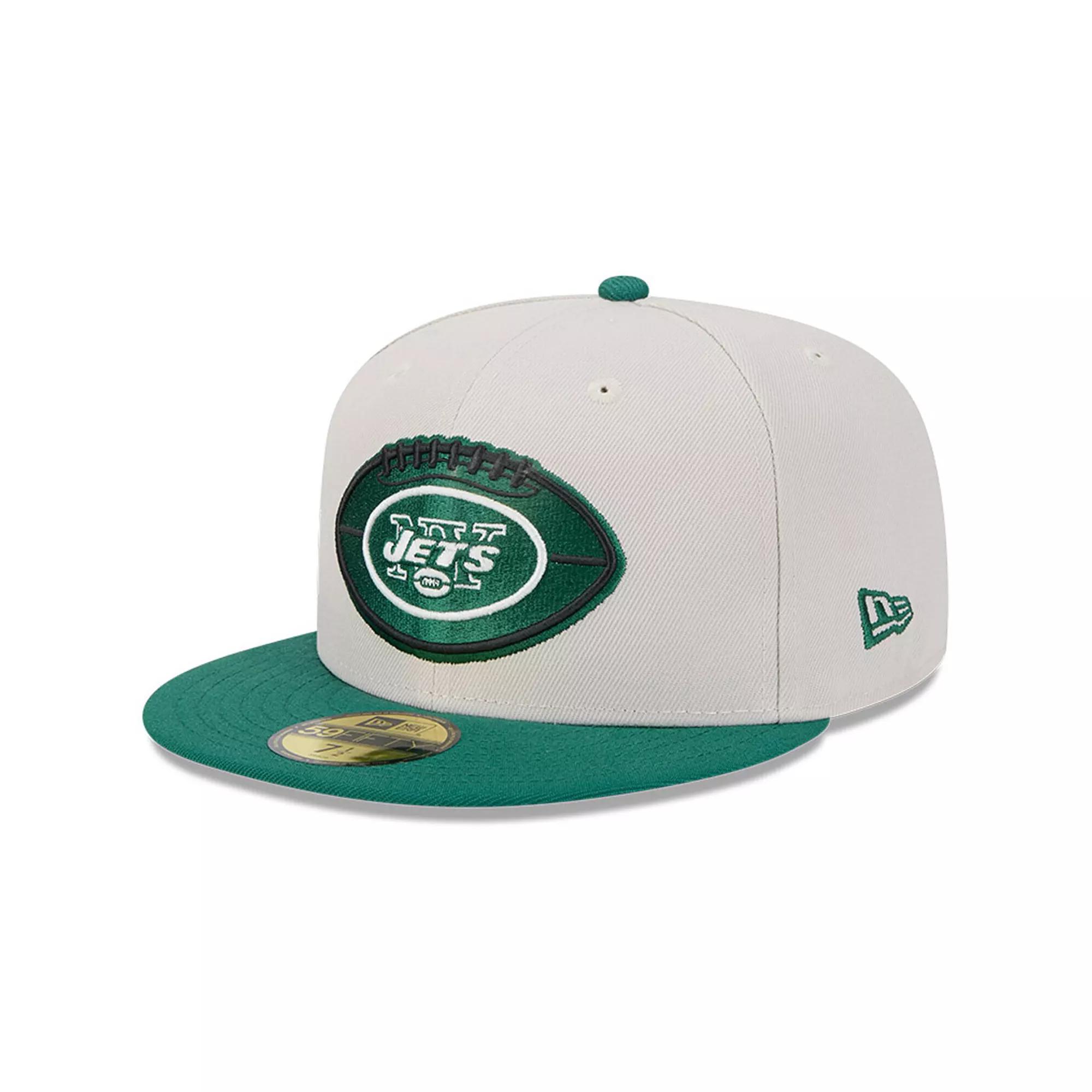 Men's New Era Stone/Green New York Jets 2024 Sideline Historic 59FIFTY Fitted Hat, Size: 7 3/4, Team Product Image