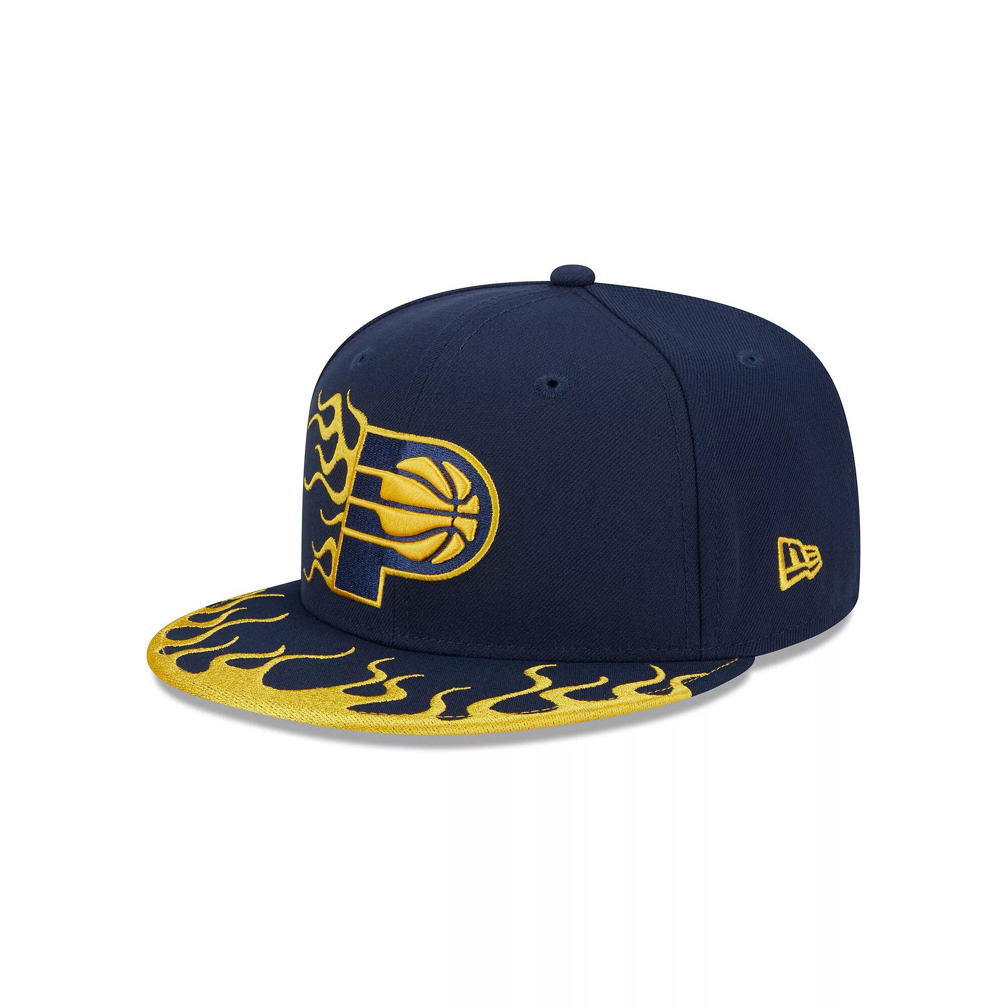 Men's New Era Navy Indiana Pacers  Rally Drive Flames 9FIFTY Snapback Hat, Blue Product Image