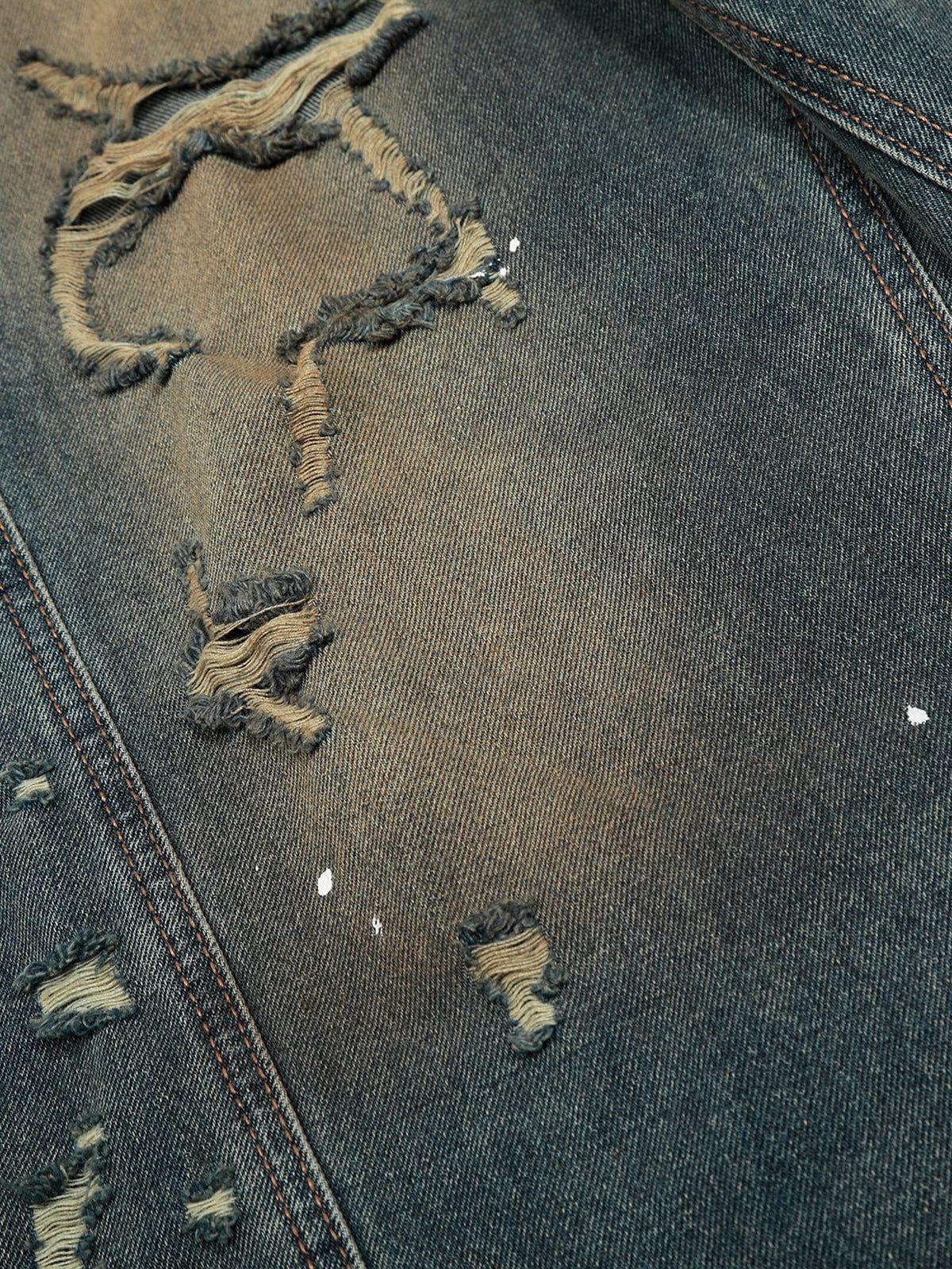 Aelfric Eden Washed Distressed Barrel Jeans Product Image