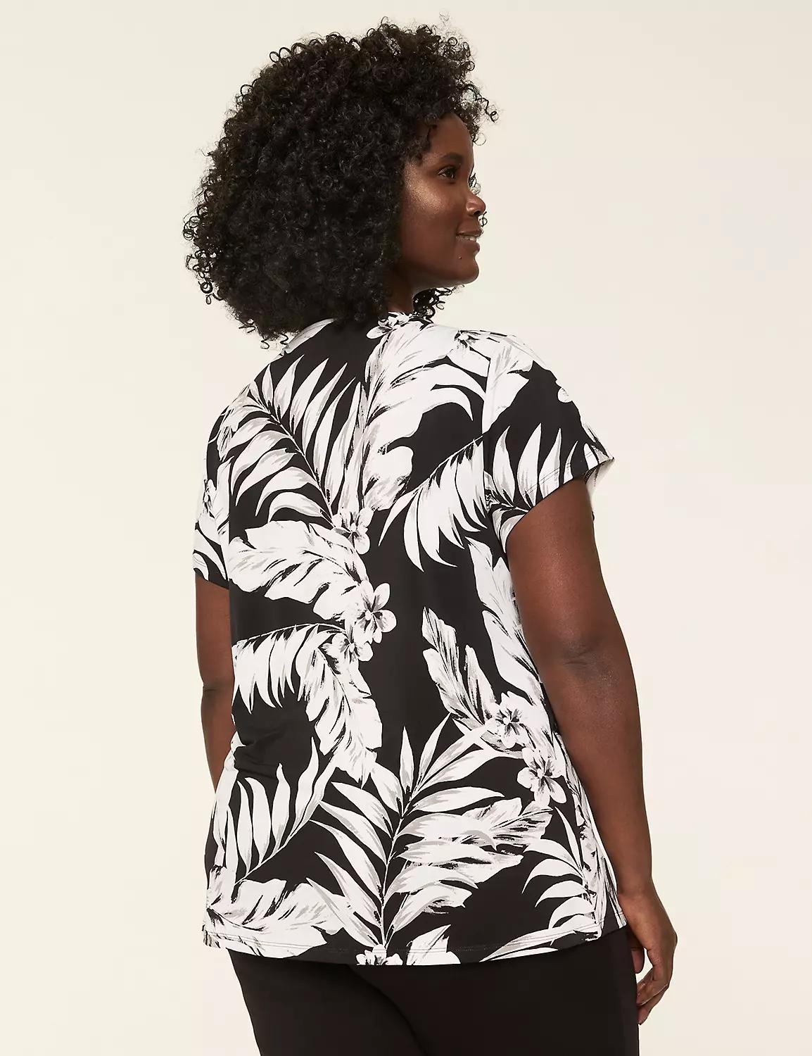 Cap-Sleeve Pleat-Front Top Product Image