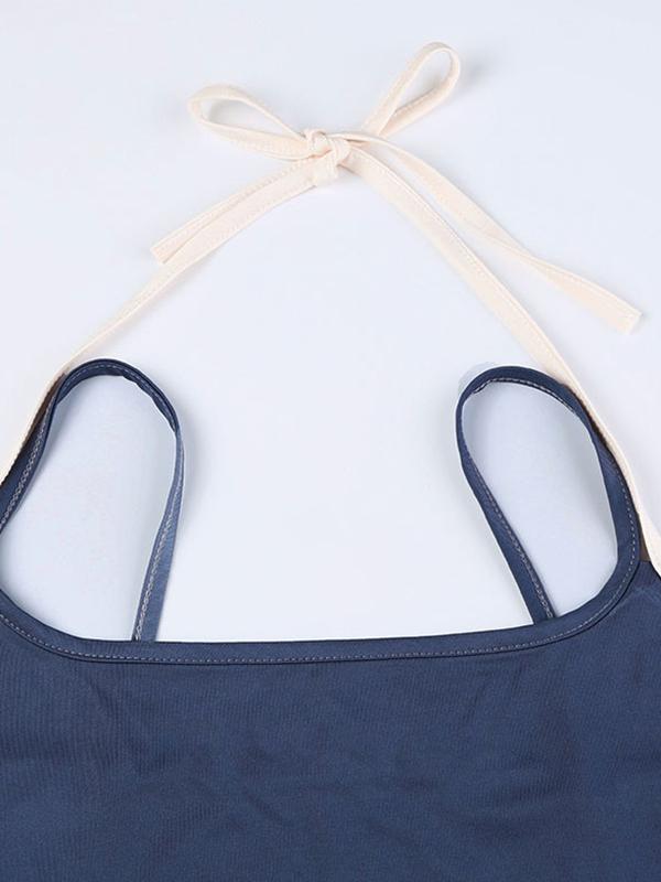 Contrast Color Tie Up Cami Top Product Image