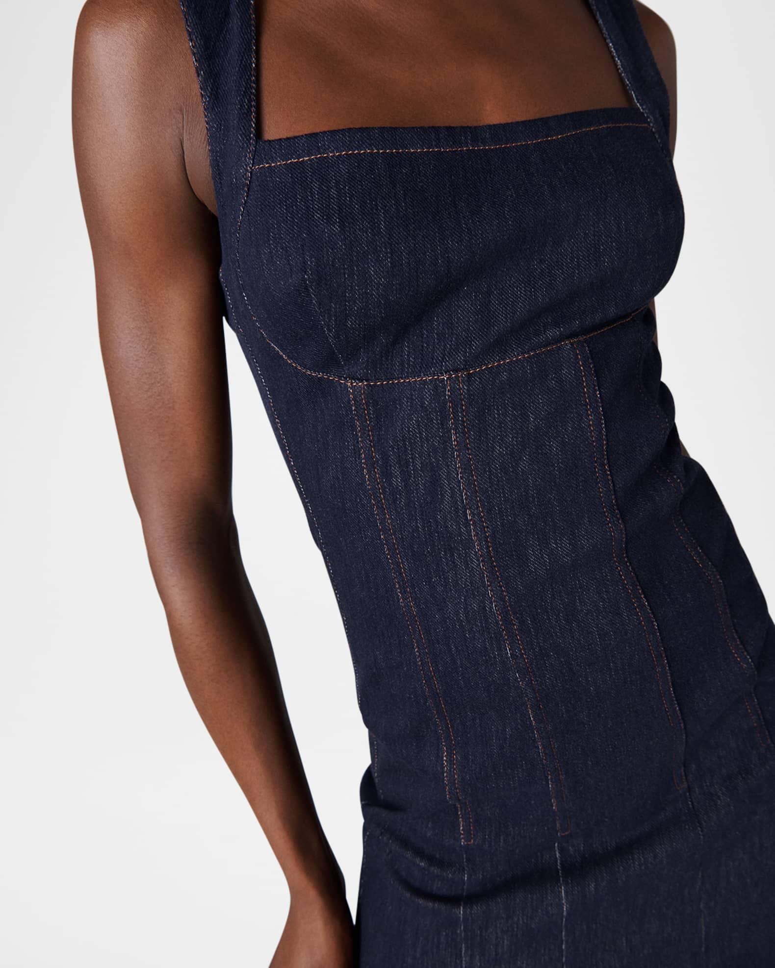 Jude Sleeveless Square-Neck Denim Midi Dress Product Image