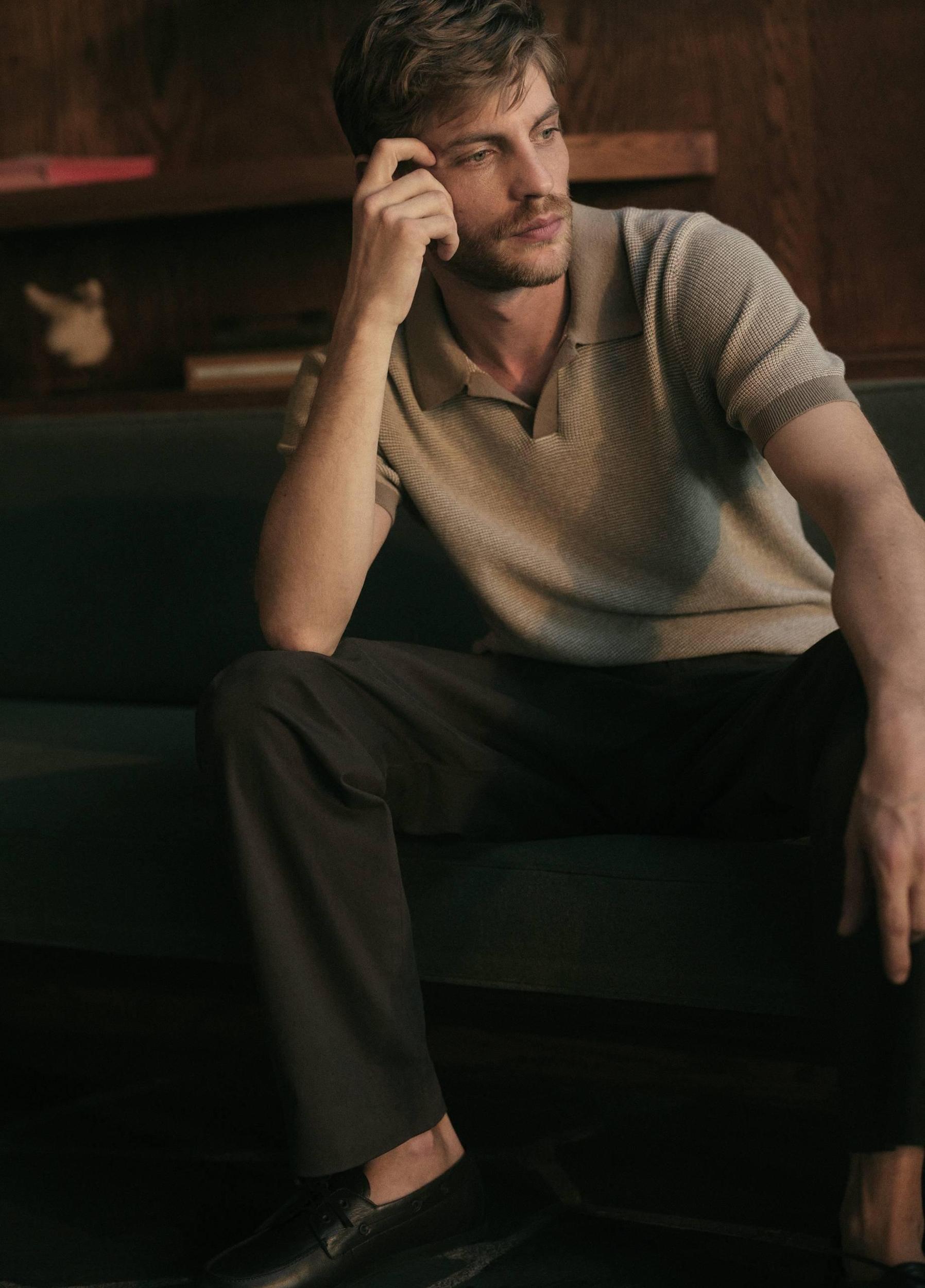 Colorblocked Feed-Stripe Cotton-Cashmere Johnny-Collar Sweater Product Image