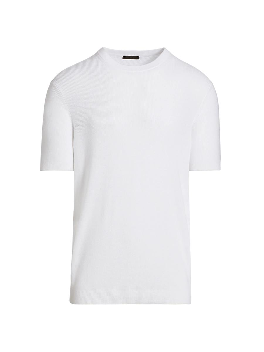 Mens COLLECTION Rib-Knit Short-Sleeve Sweater Product Image