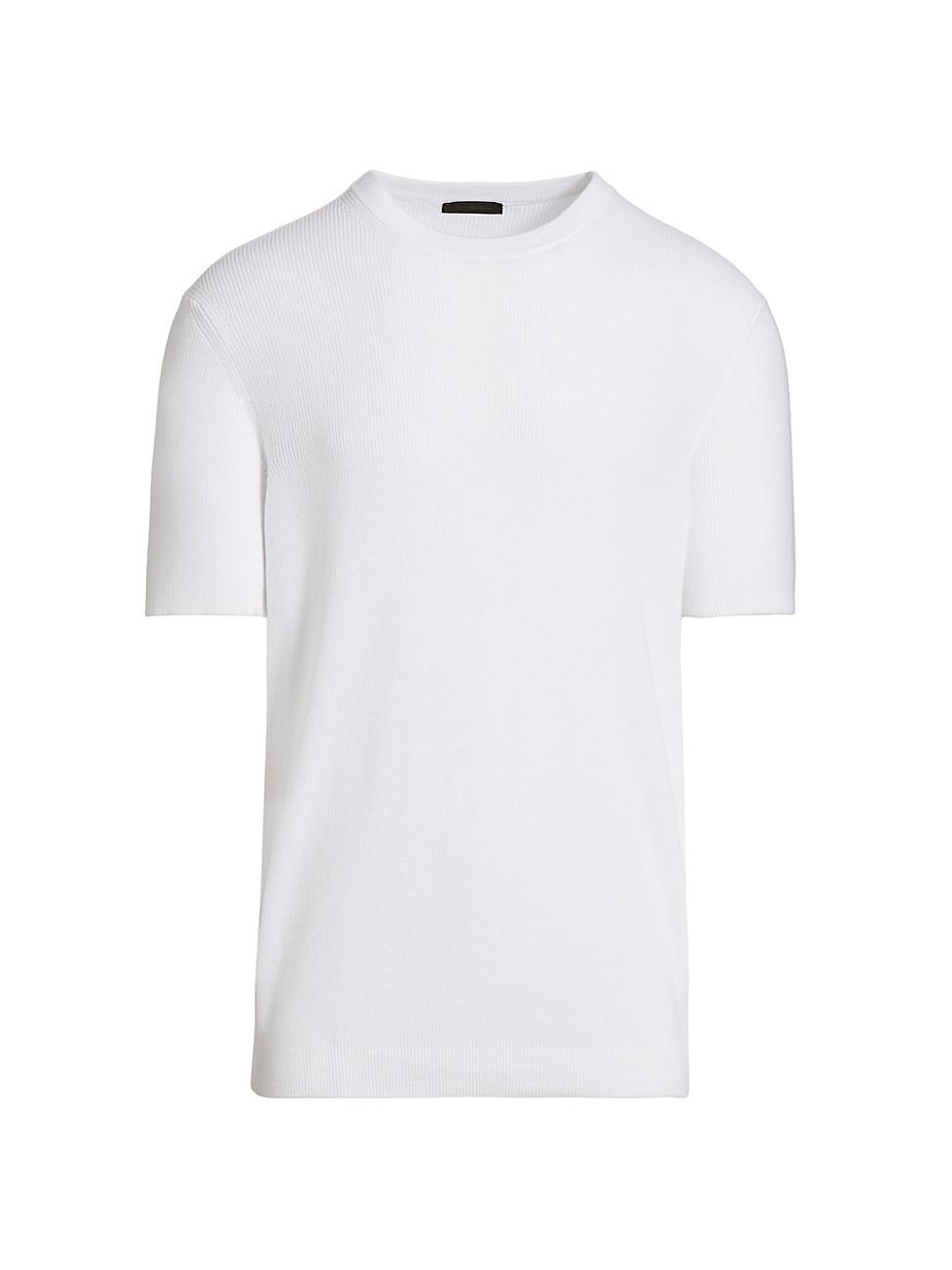 Mens COLLECTION Rib-Knit Short-Sleeve Sweater Product Image