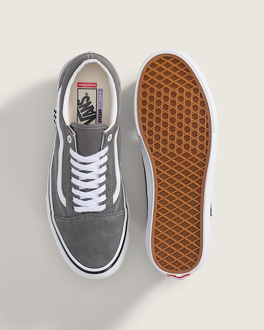 Skate Old Skool Shoe in Pewter Grey / White| Vans US Product Image